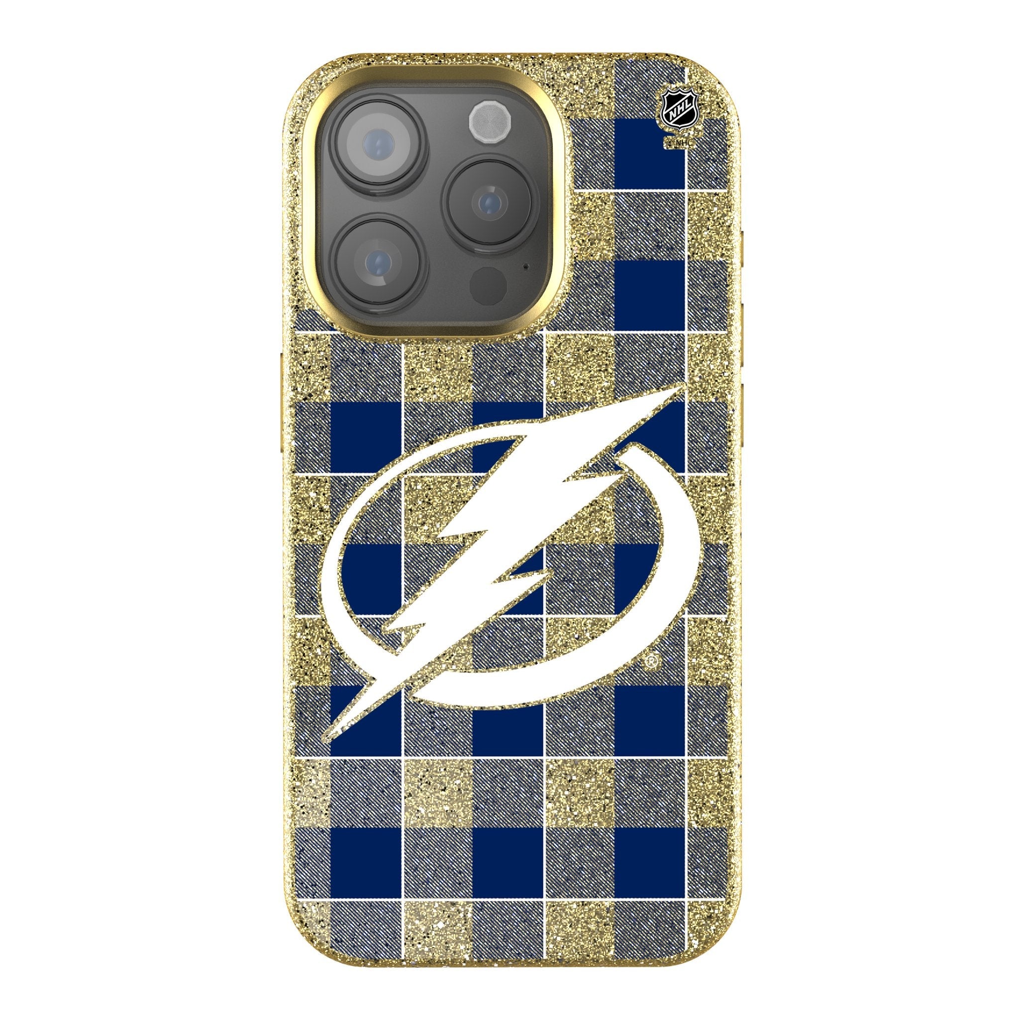 Tampa Bay Lightning Plaid Bling Phone Case