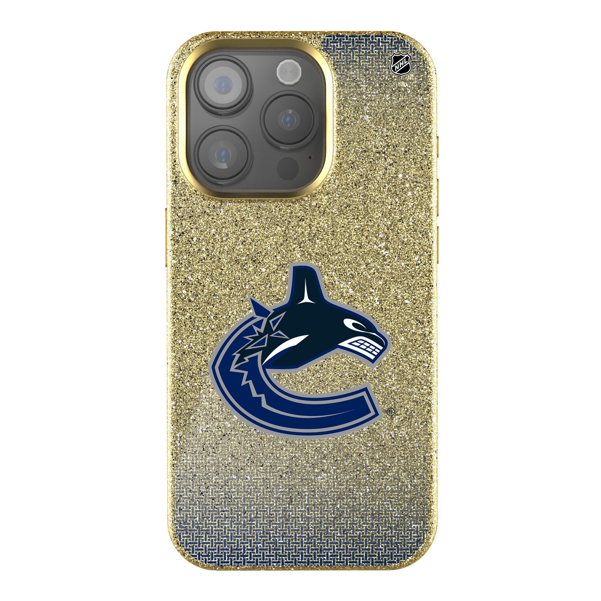 Vancouver Canucks Linen Bling Phone Case for Apple iPhone