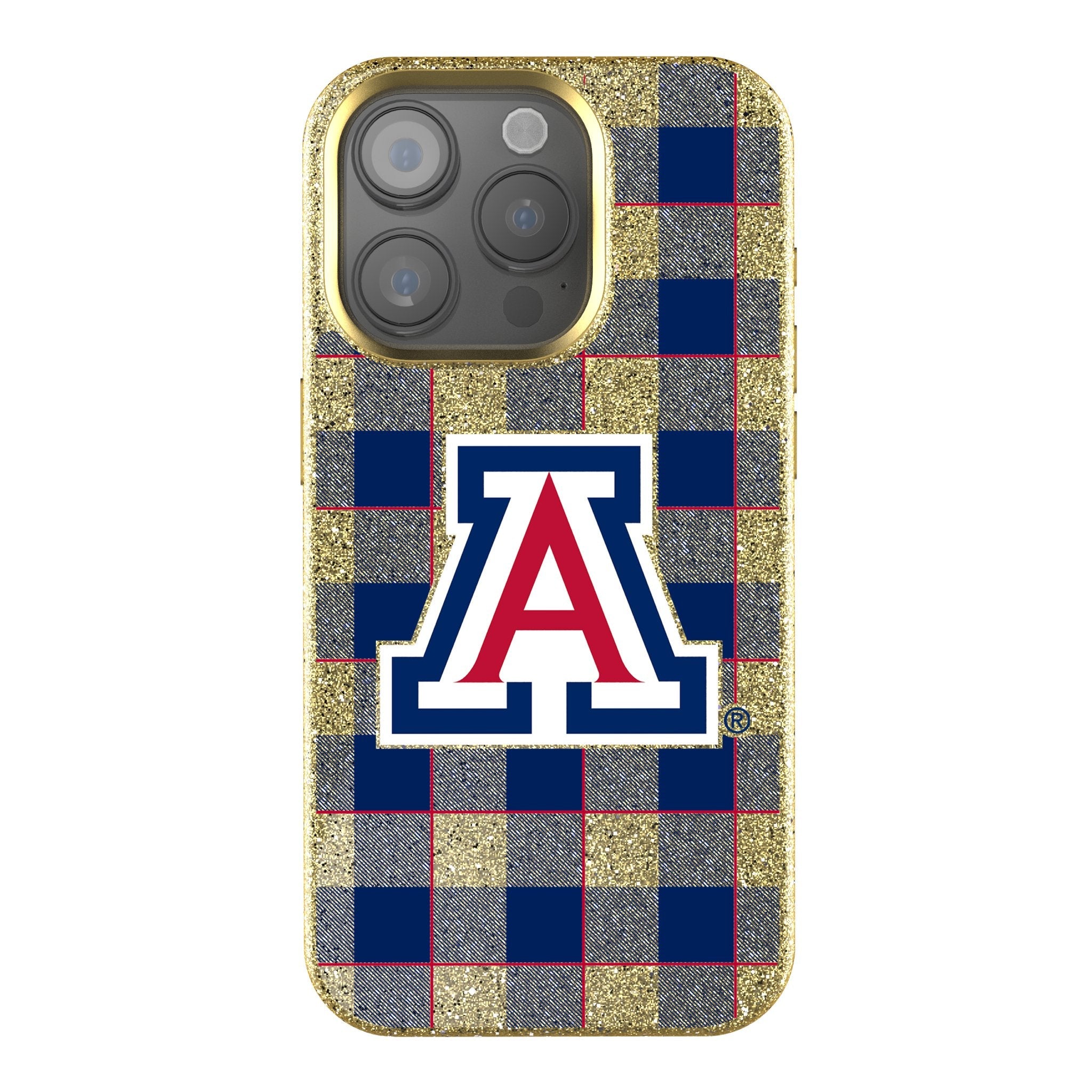 University of Arizona Wildcats Plaid Bling Phone Case