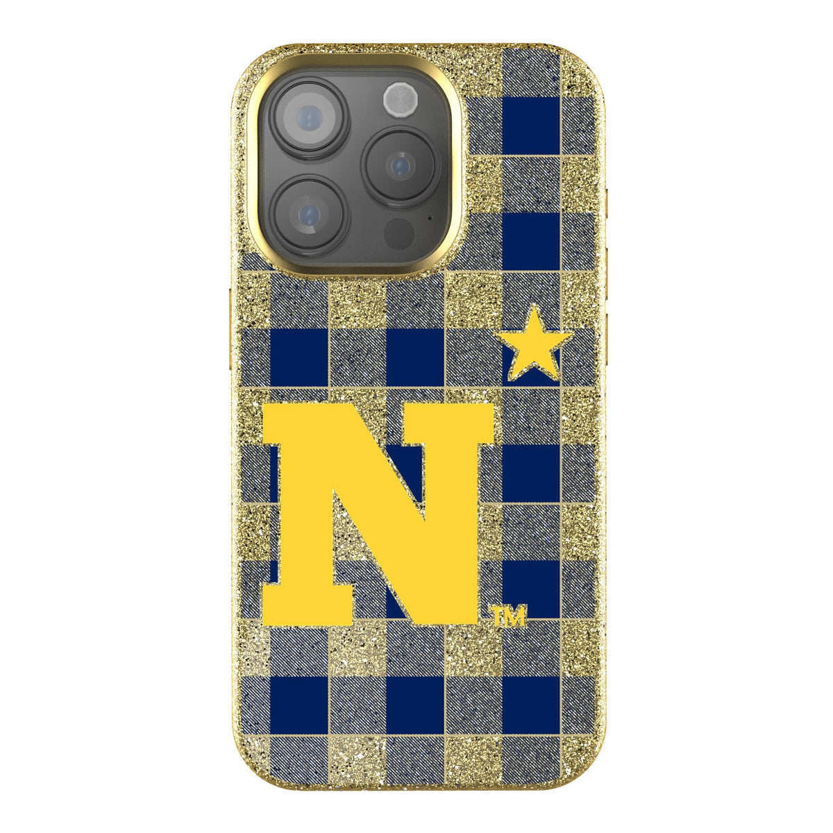 United State Naval Academy Midshipmen Plaid Bling Phone Case 1