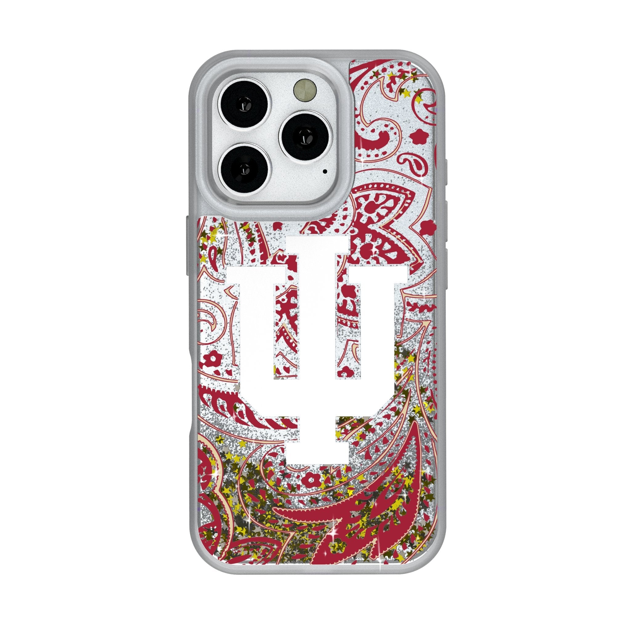 Indiana University Hoosiers Paisley Glitter Phone Case for Apple iPhone