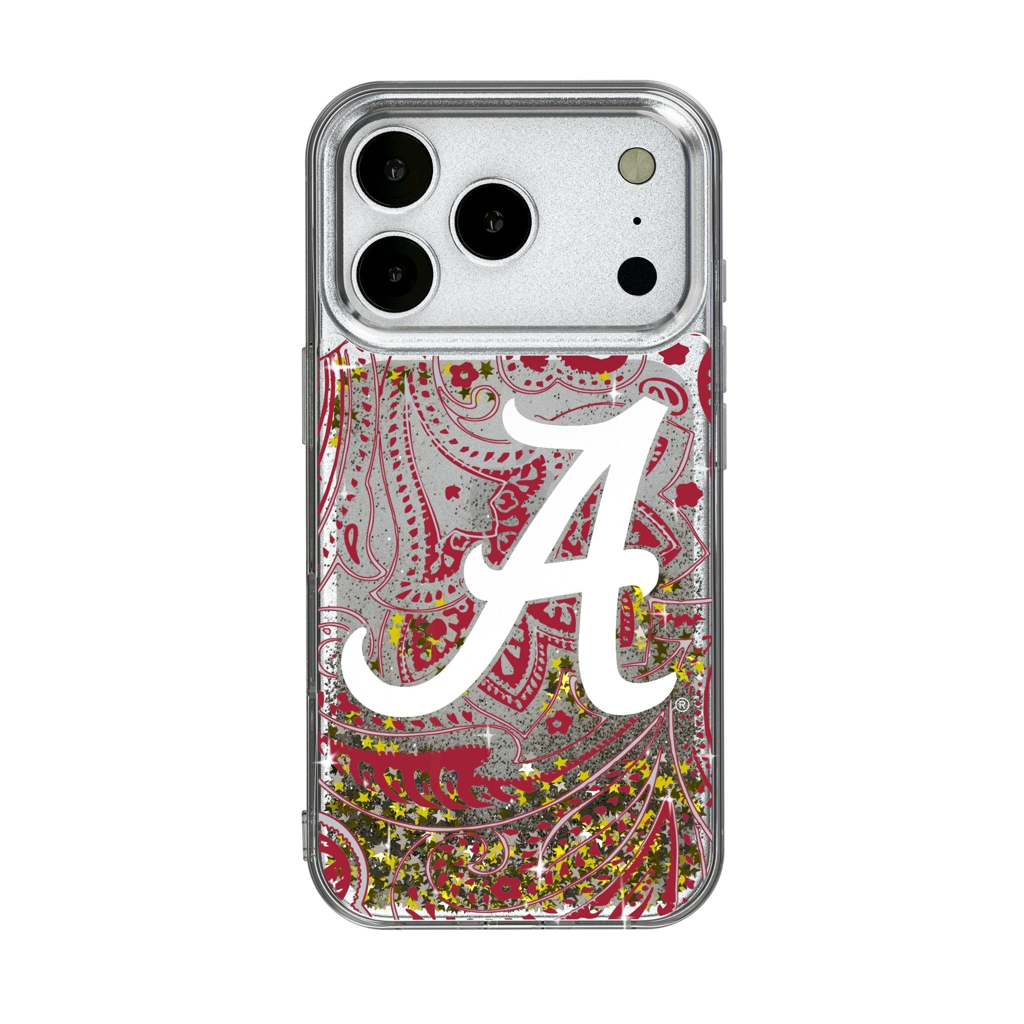 University of Alabama Crimson Tide Script A Paisley Glitter Phone Case for Apple iPhone 17 Series 1