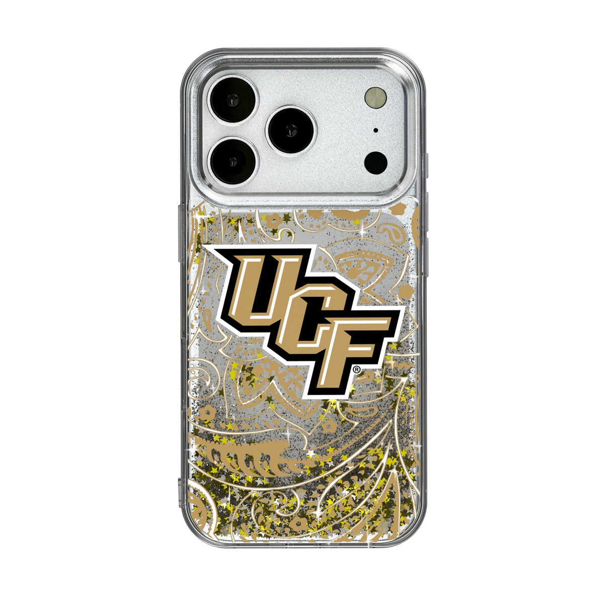 University of Central Florida Golden Knights Paisley Glitter Phone Case for Apple iPhone 17 Series