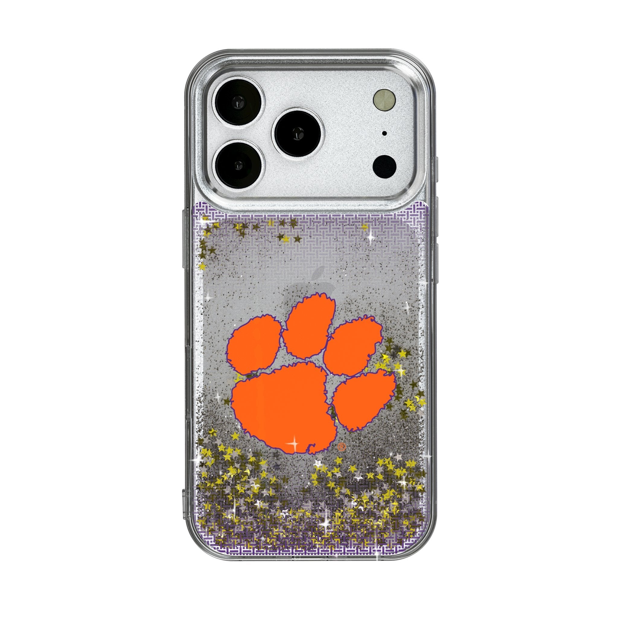 Clemson University Tigers Linen Glitter Phone Case for Apple iPhone 17 Series 1