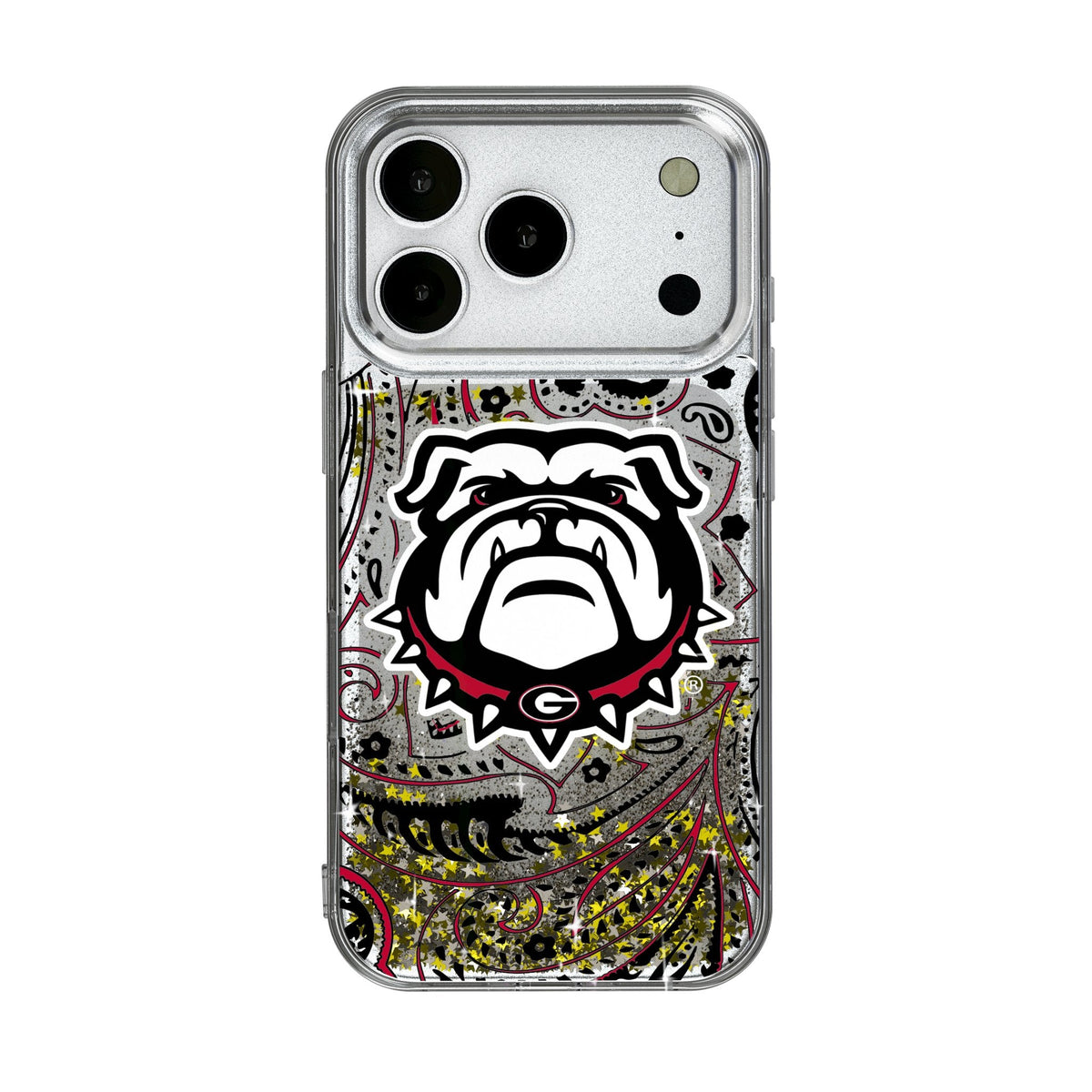 University of Georgia Bulldogs Uga Paisley Glitter Phone Case for Apple iPhone 17 Series 1
