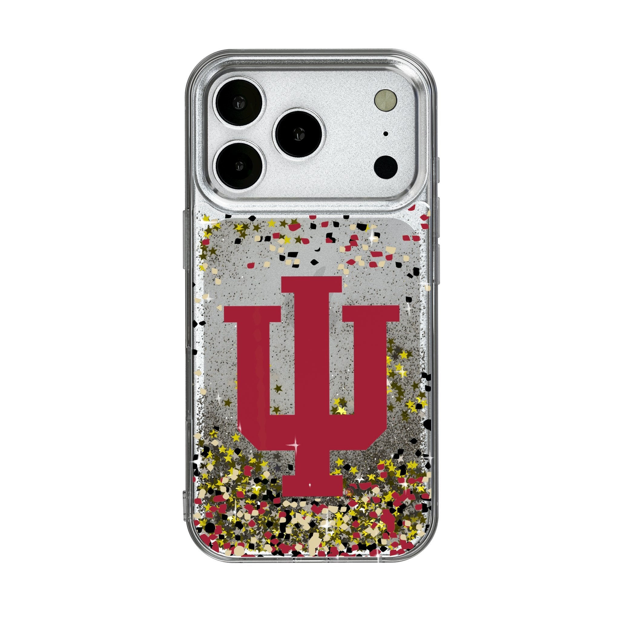 Indiana University Hoosiers Confetti Glitter Phone Case for Apple iPhone 17 Series 1