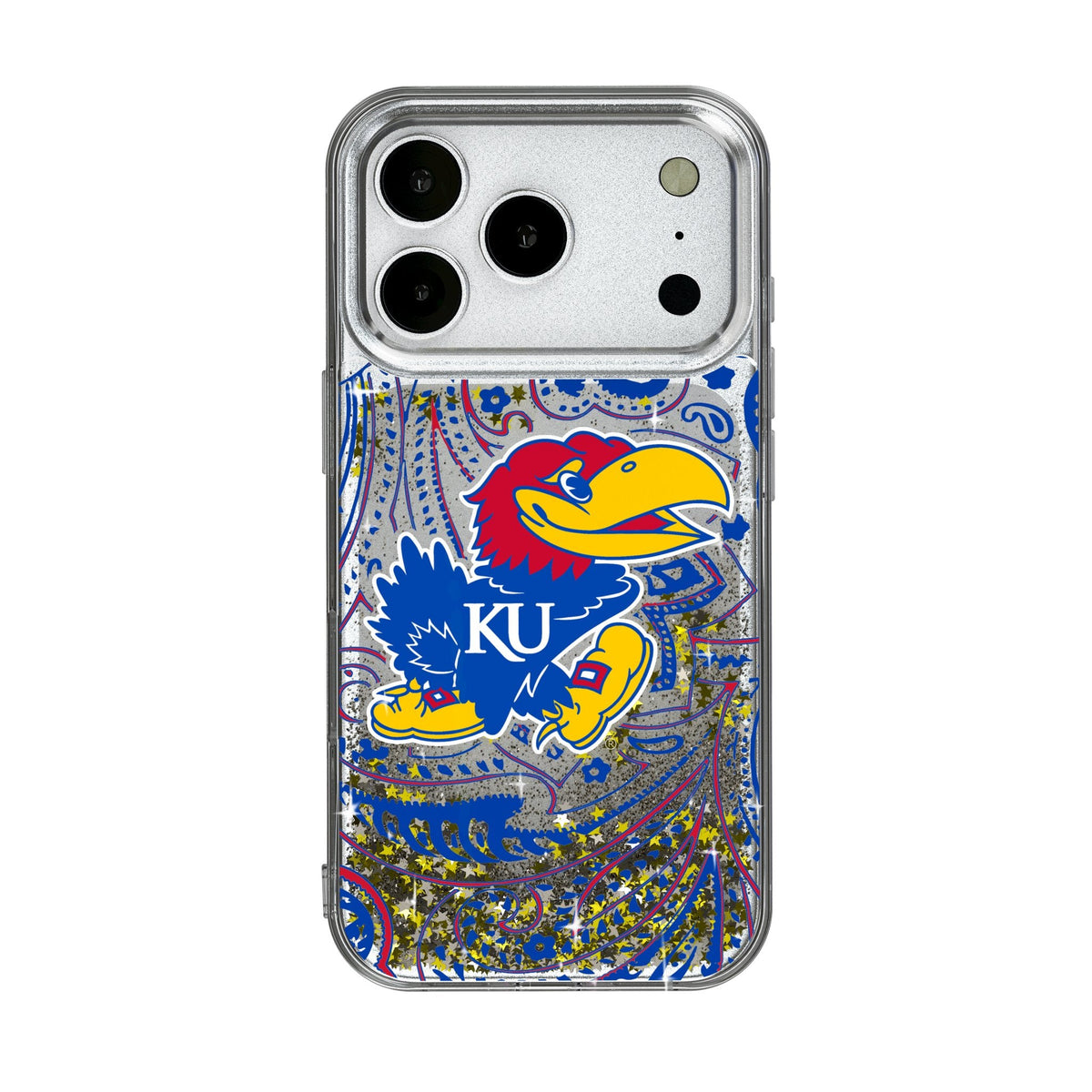 University of Kansas Jayhawks Paisley Glitter Phone Case for Apple iPhone 17 Series