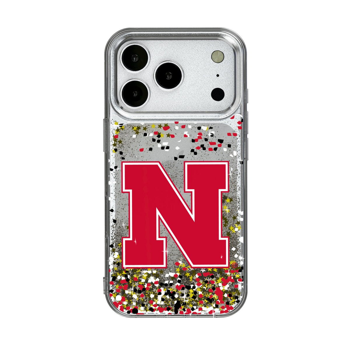 University of Nebraska Huskers Block N Confetti Glitter Phone Case for Apple iPhone 17 Series 1