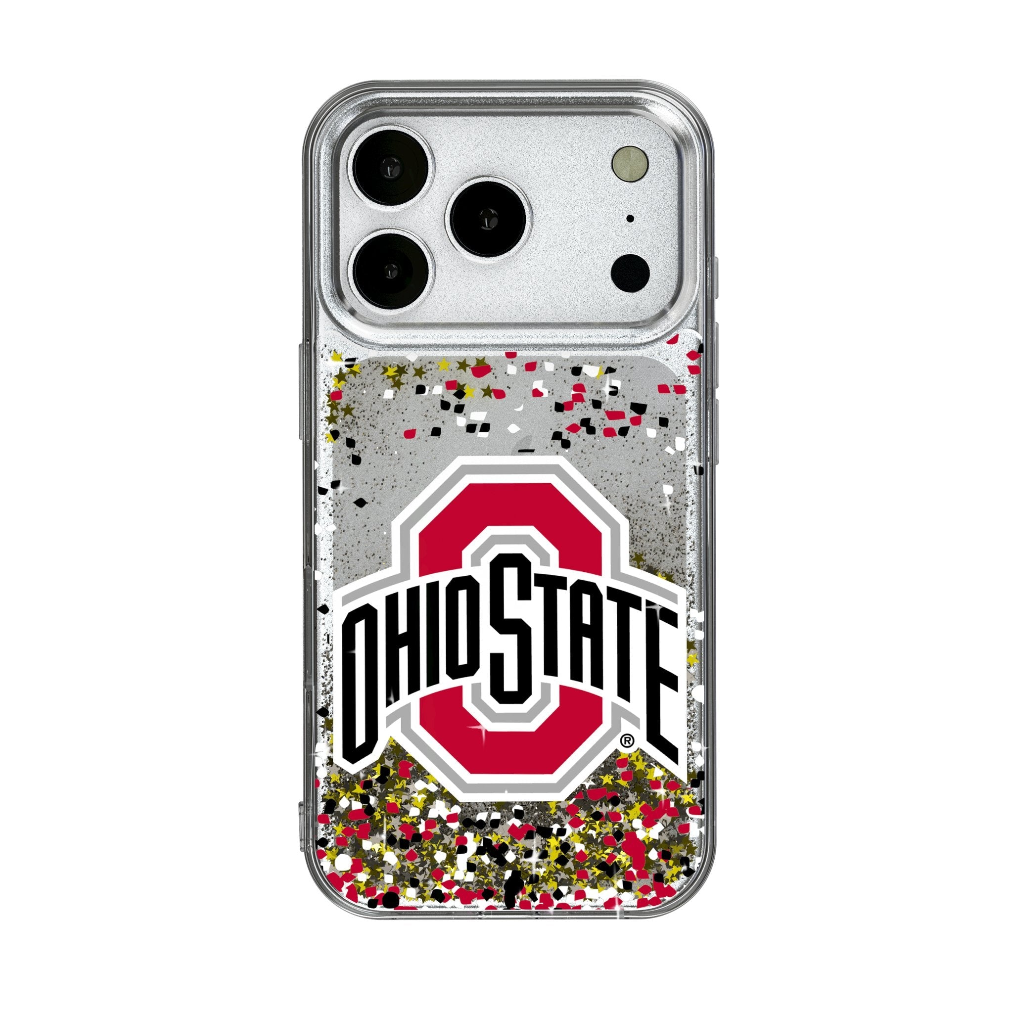 Ohio State University Buckeyes Confetti Glitter Phone Case for Apple iPhone 17 Series