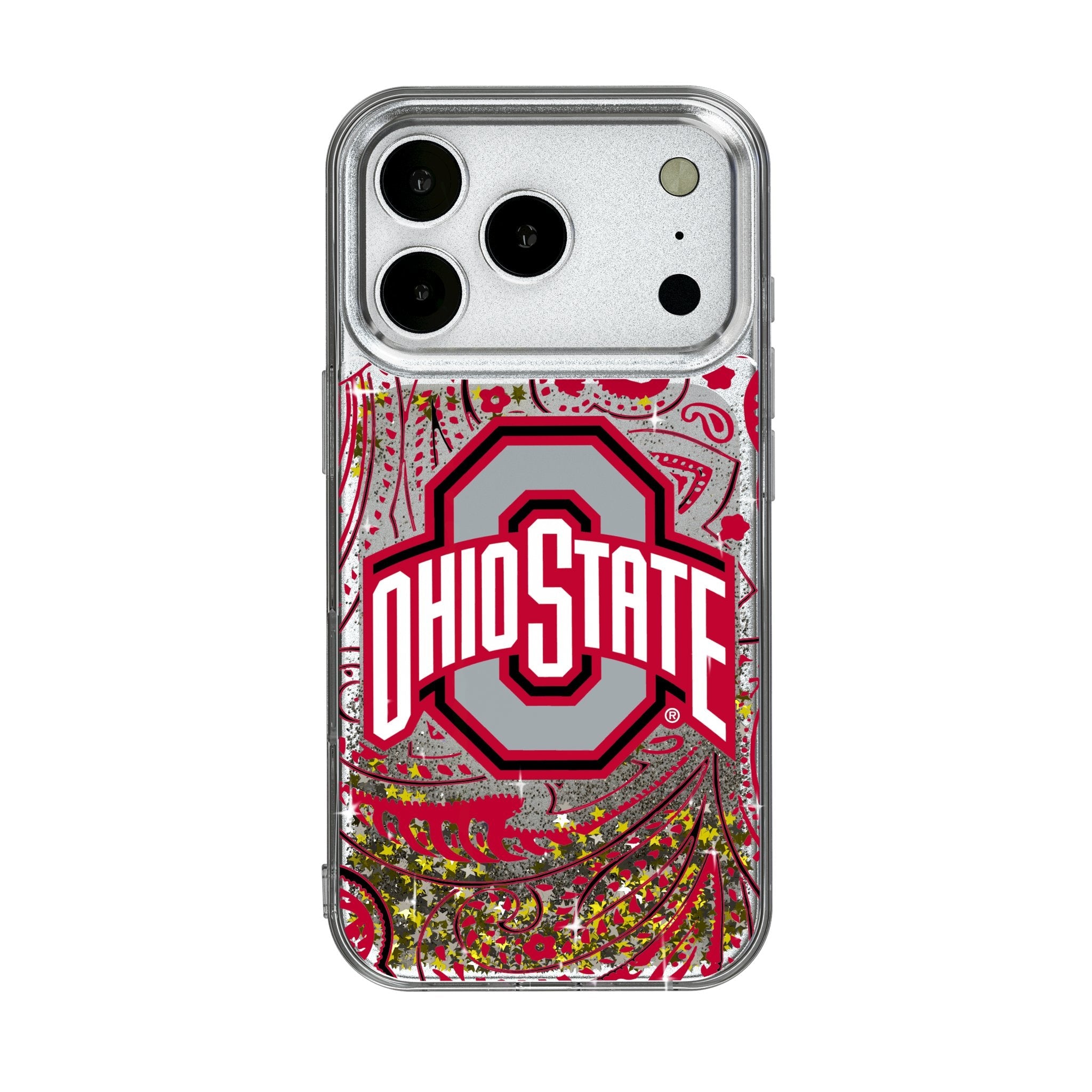 Ohio State University Buckeyes Paisley Glitter Phone Case for Apple iPhone 17 Series