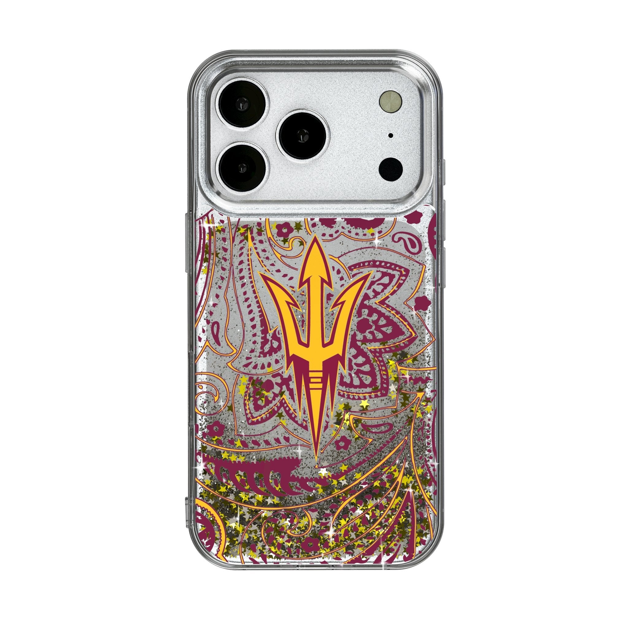 Arizona State University Sun Devils Paisley Glitter Phone Case for Apple iPhone 17 Series