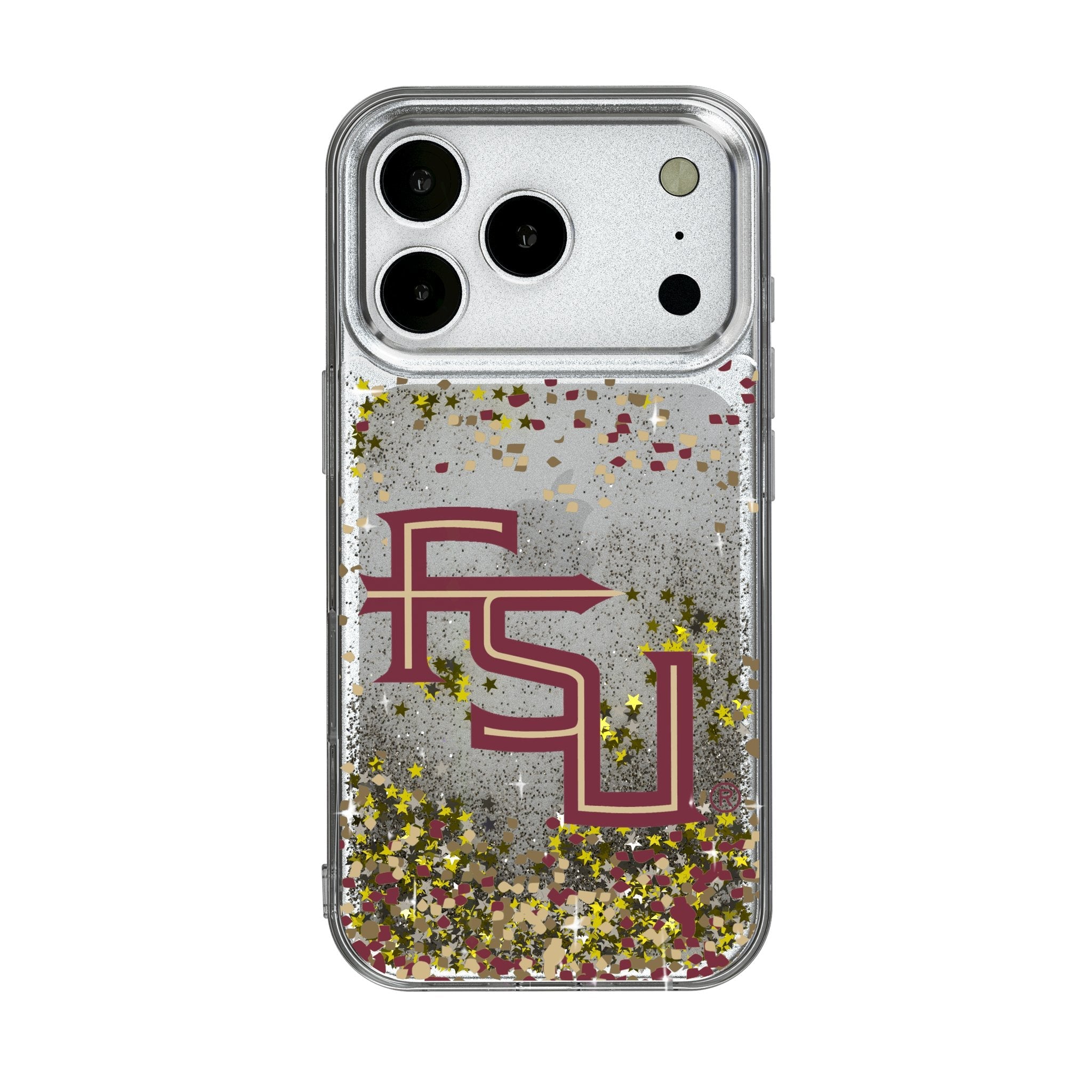Florida State University Seminoles Athletic Wordmark Confetti Glitter Phone Case for Apple iPhone 17 Series