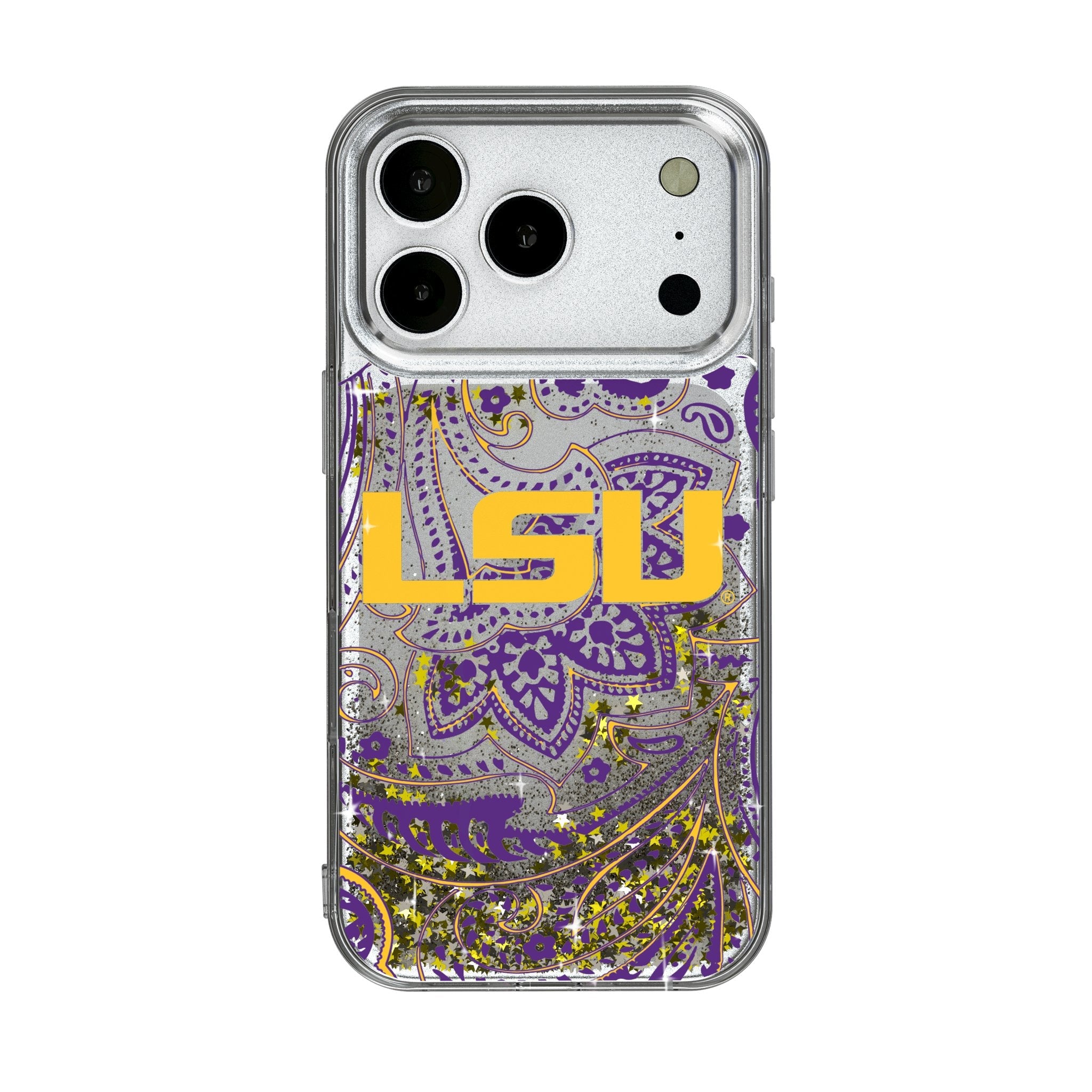 Louisiana State University Tigers Paisley Glitter Phone Case for Apple iPhone 17 Series