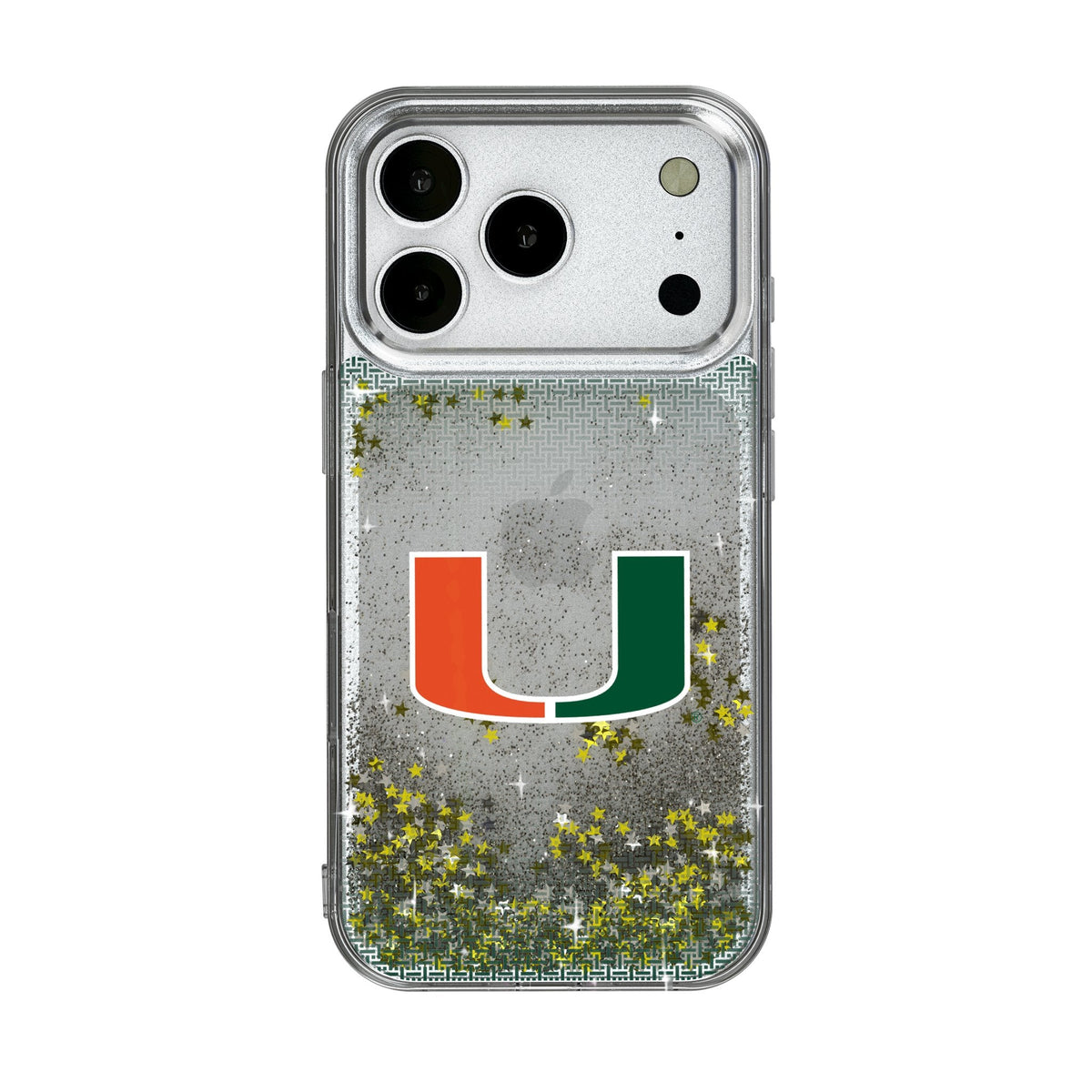 University of Miami Hurricanes Linen Glitter Phone Case for Apple iPhone 17 Series 1