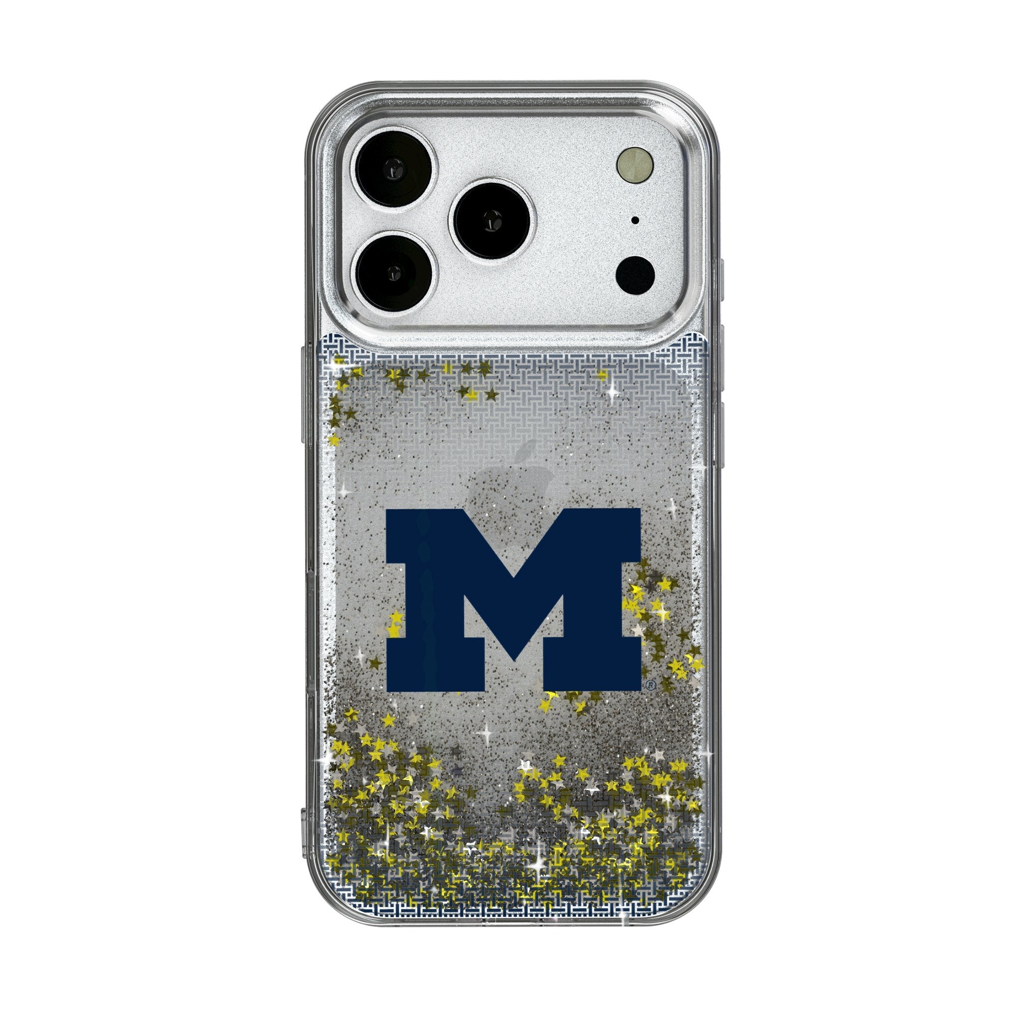 University of Michigan Wolverines Linen Glitter Phone Case for Apple iPhone 17 Series 1