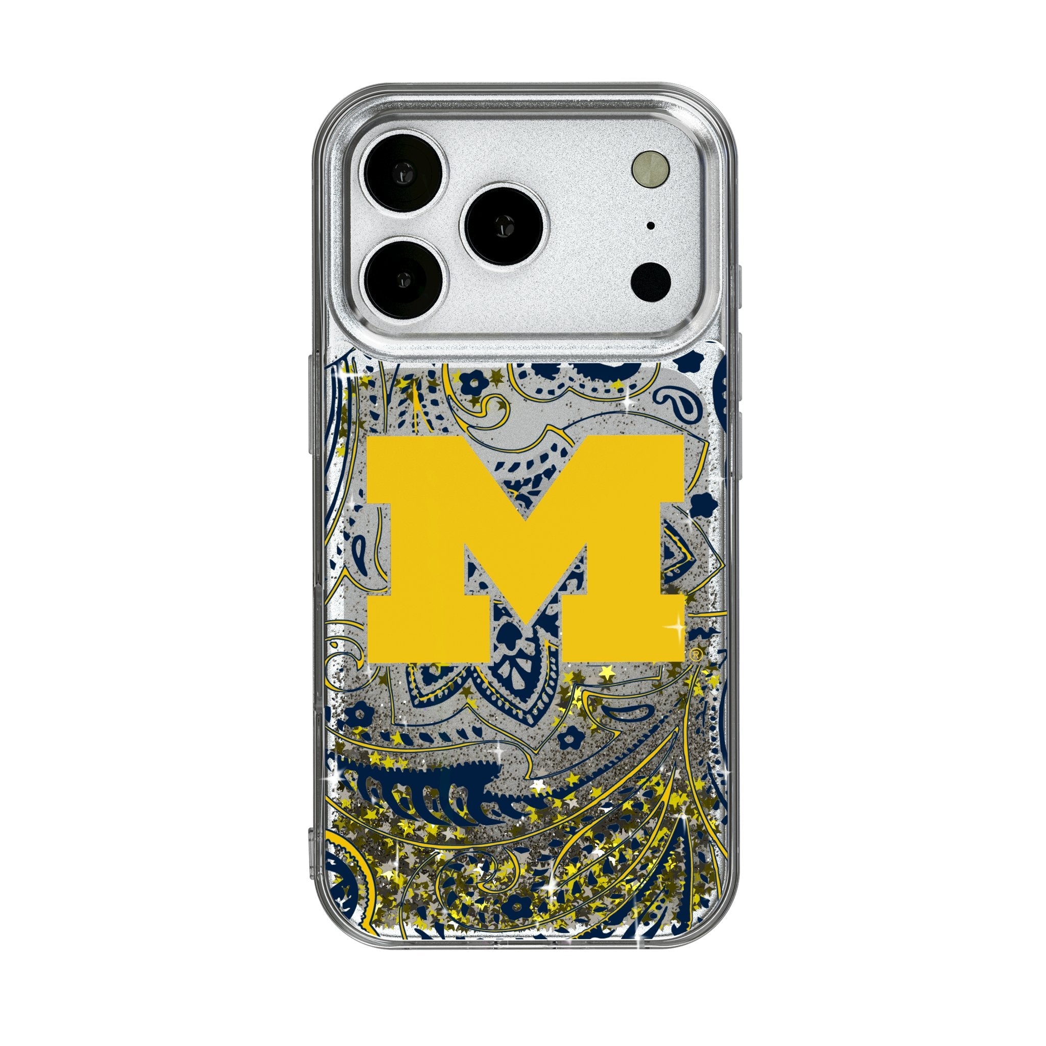 University of Michigan Wolverines Paisley Glitter Phone Case for Apple iPhone 17 Series