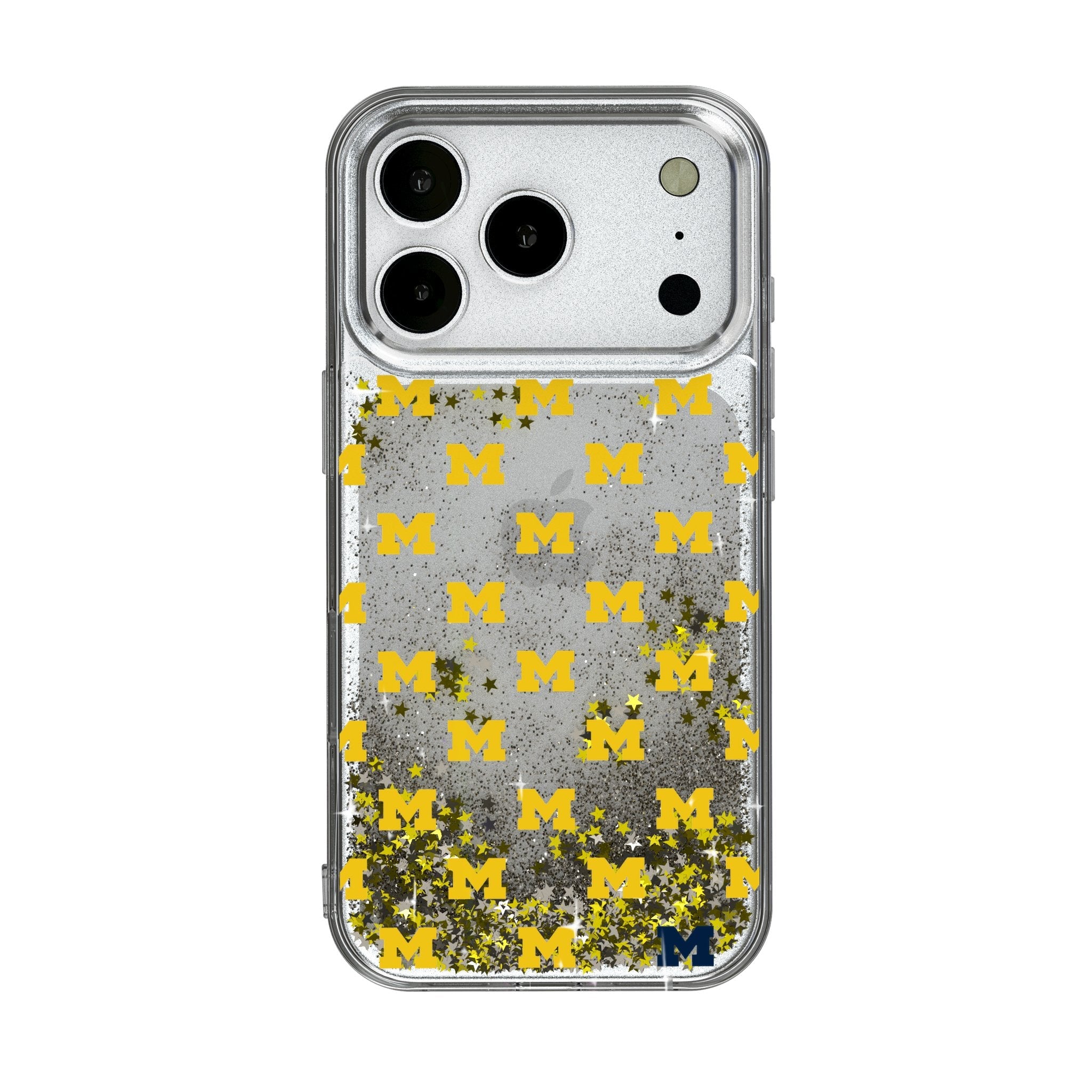 University of Michigan Wolverines Fashion Pattern Glitter Phone Case for Apple iPhone 17 Series