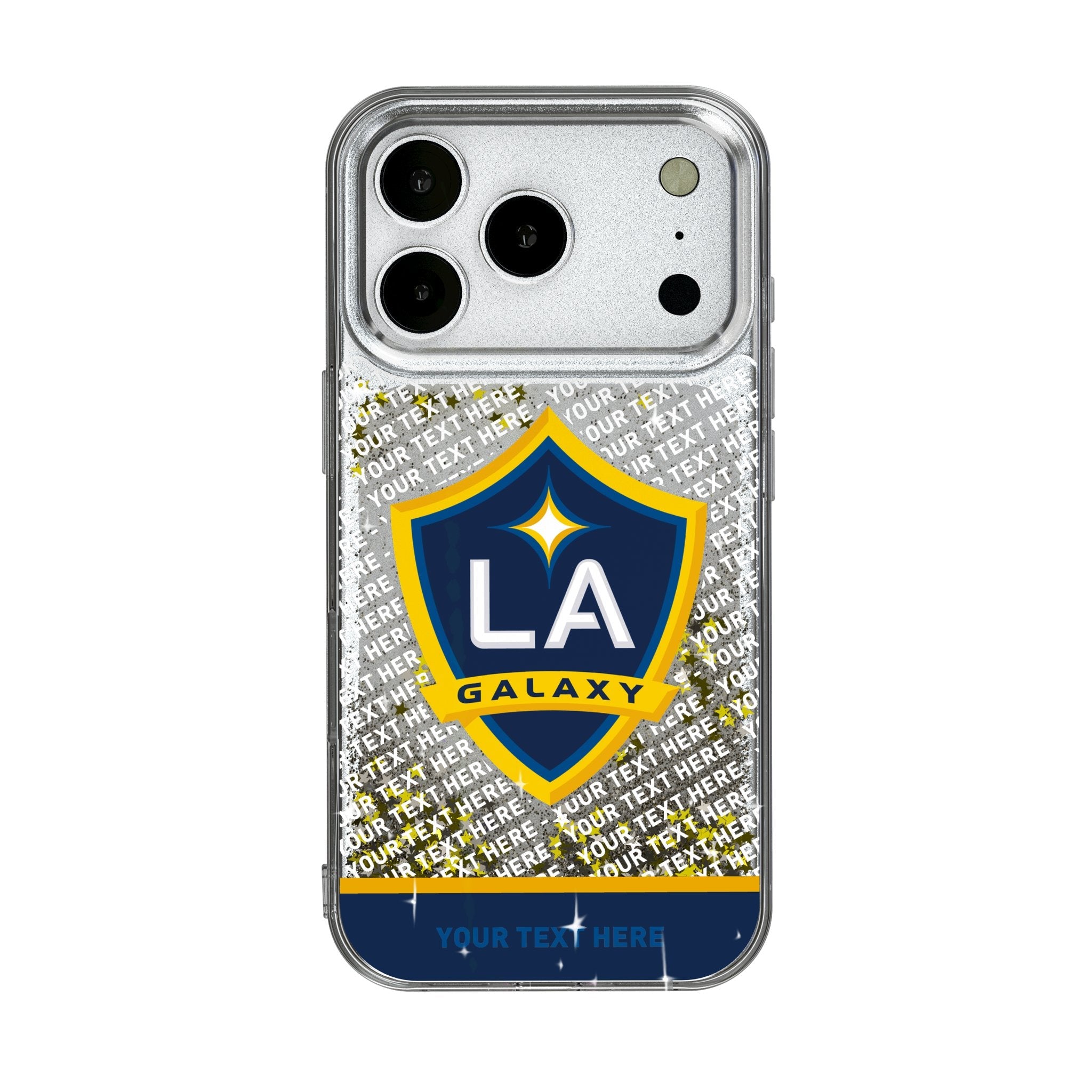 LA Galaxy Personalized EndZone Plus Glitter Phone Case for Apple iPhone 17 Series