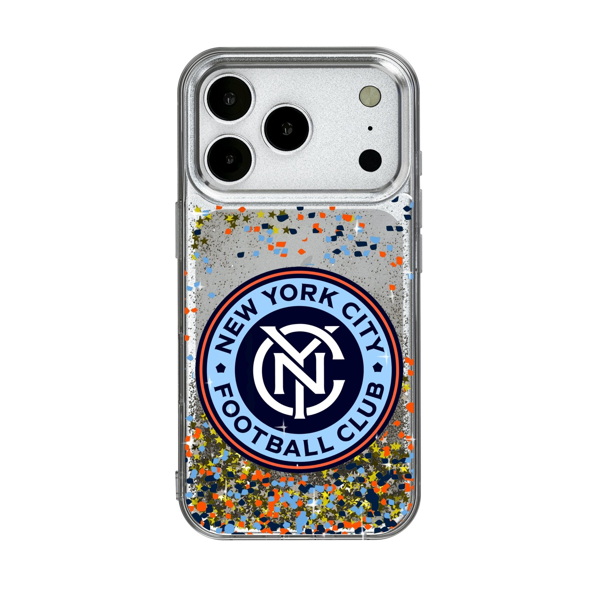 New York City FC Confetti Glitter Phone Case for Apple iPhone 17 Series 1