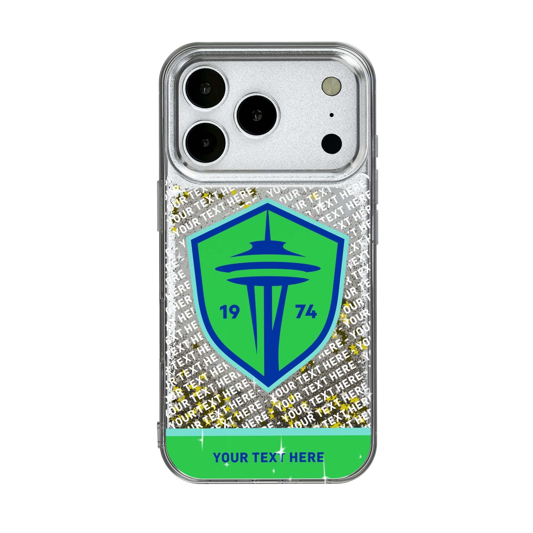 Seattle Sounders FC Personalized EndZone Plus Glitter Phone Case for Apple iPhone 17 Series 1
