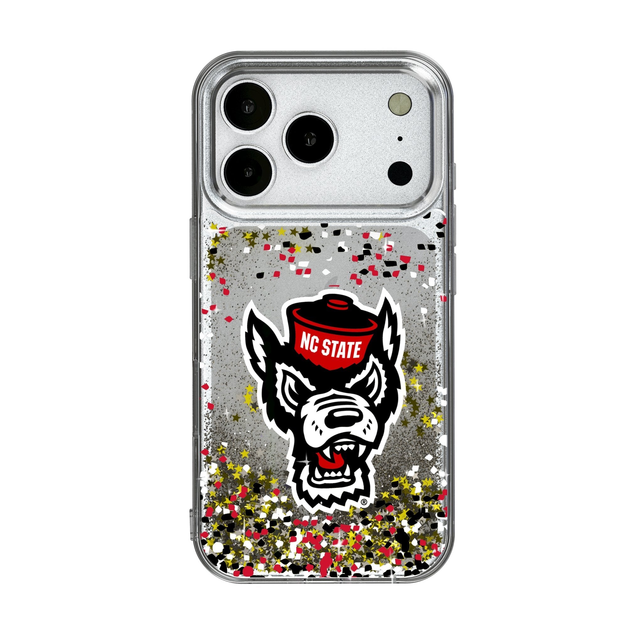 North Carolina State University Wolfpack Confetti Glitter Phone Case for Apple iPhone 17 Series