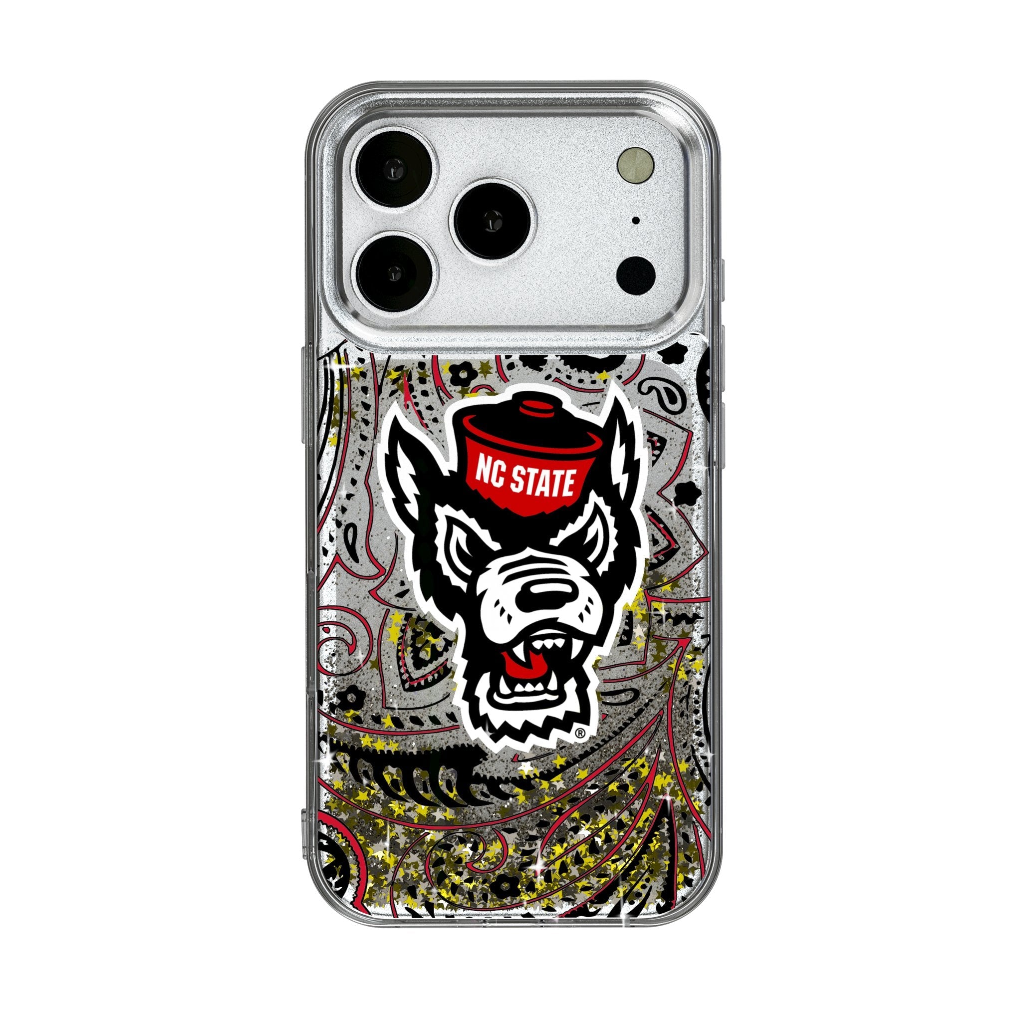 North Carolina State University Wolfpack Paisley Glitter Phone Case for Apple iPhone 17 Series