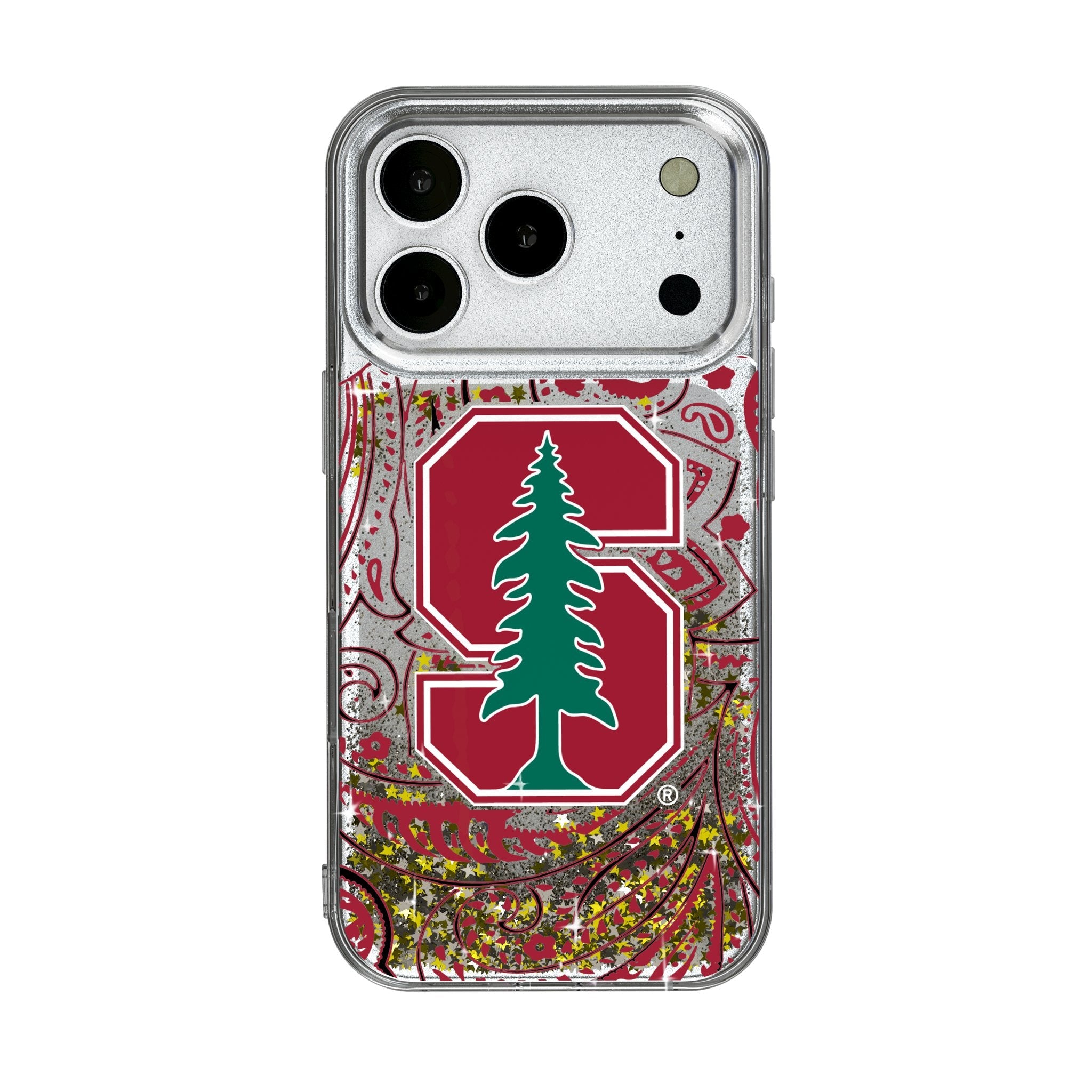 Stanford University Cardinal Paisley Glitter Phone Case for Apple iPhone 17 Series 1