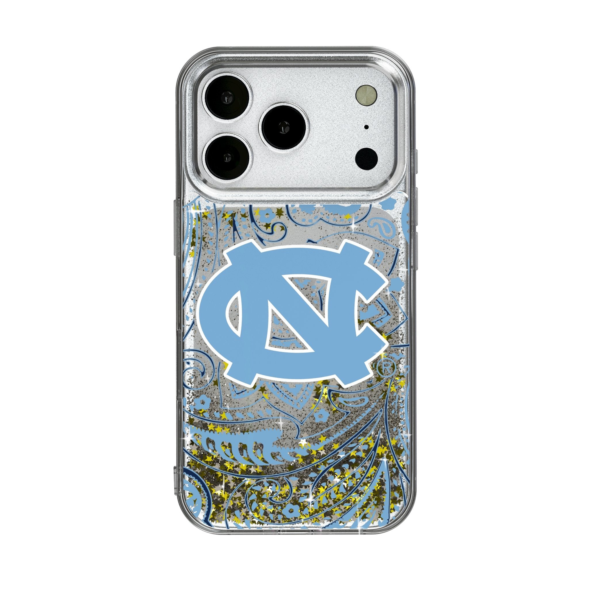 University of North Carolina Tar Heels Paisley Glitter Phone Case for Apple iPhone 17 Series 1