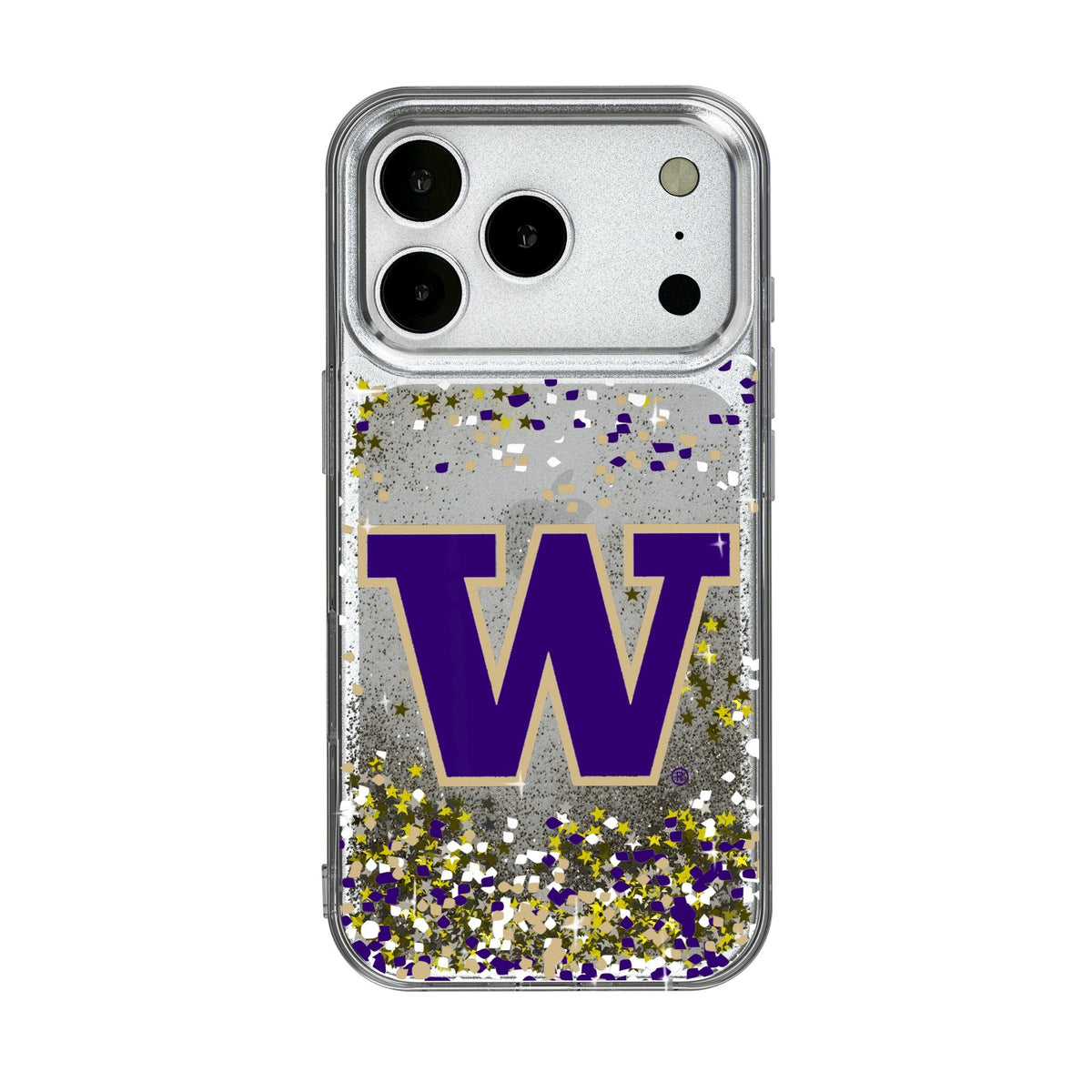 University of Washington Huskies Confetti Glitter Phone Case for Apple iPhone 17 Series 1