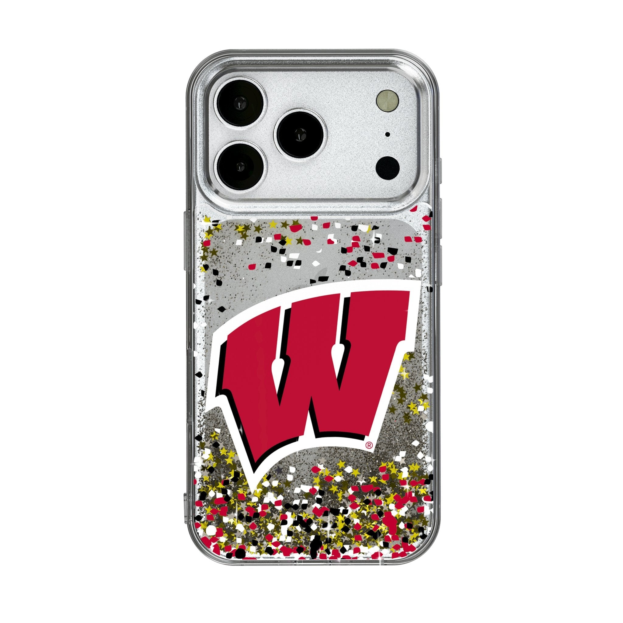 University of Wisconsin Badgers Confetti Glitter Phone Case for Apple iPhone 17 Series 1