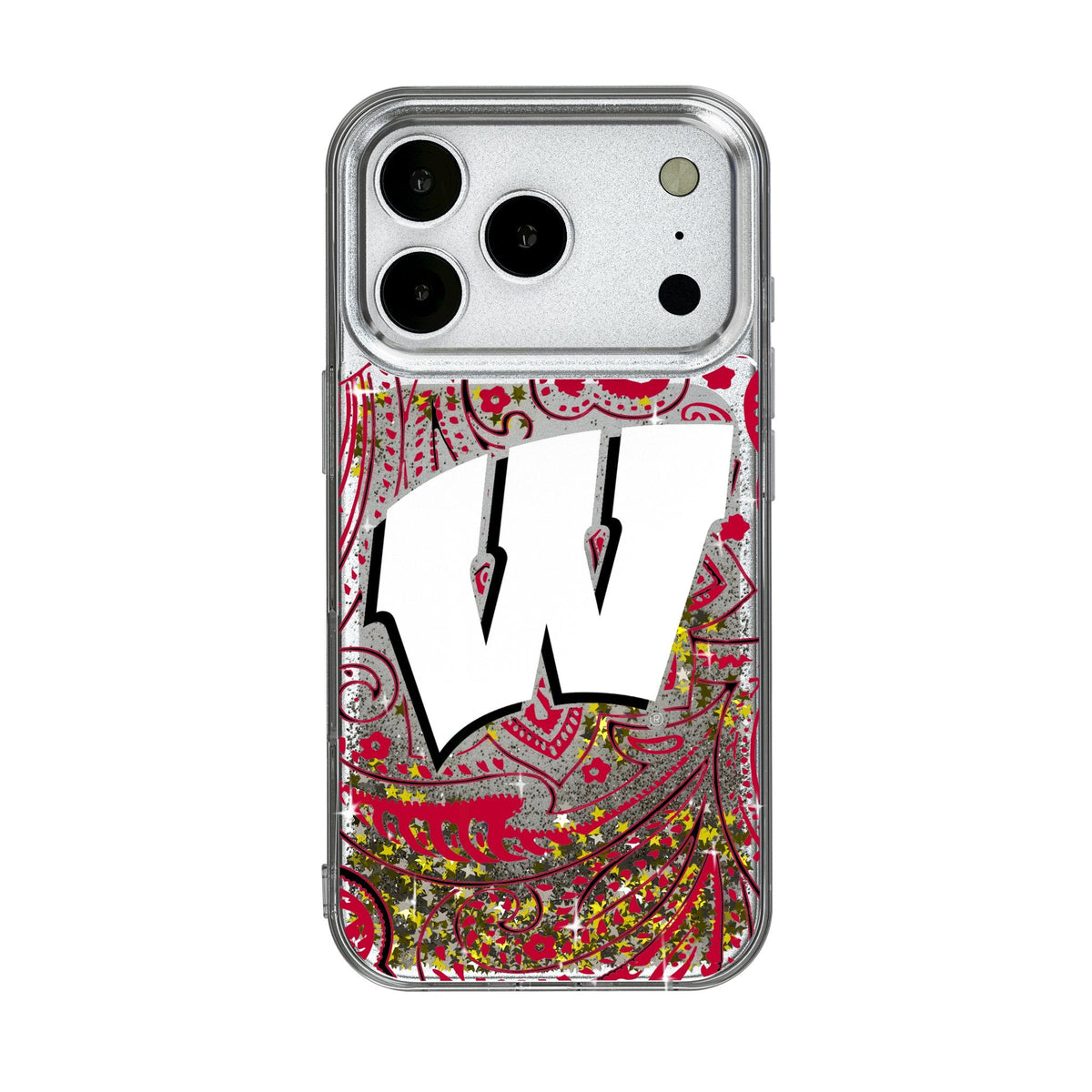 University of Wisconsin Badgers Paisley Glitter Phone Case for Apple iPhone 17 Series 1