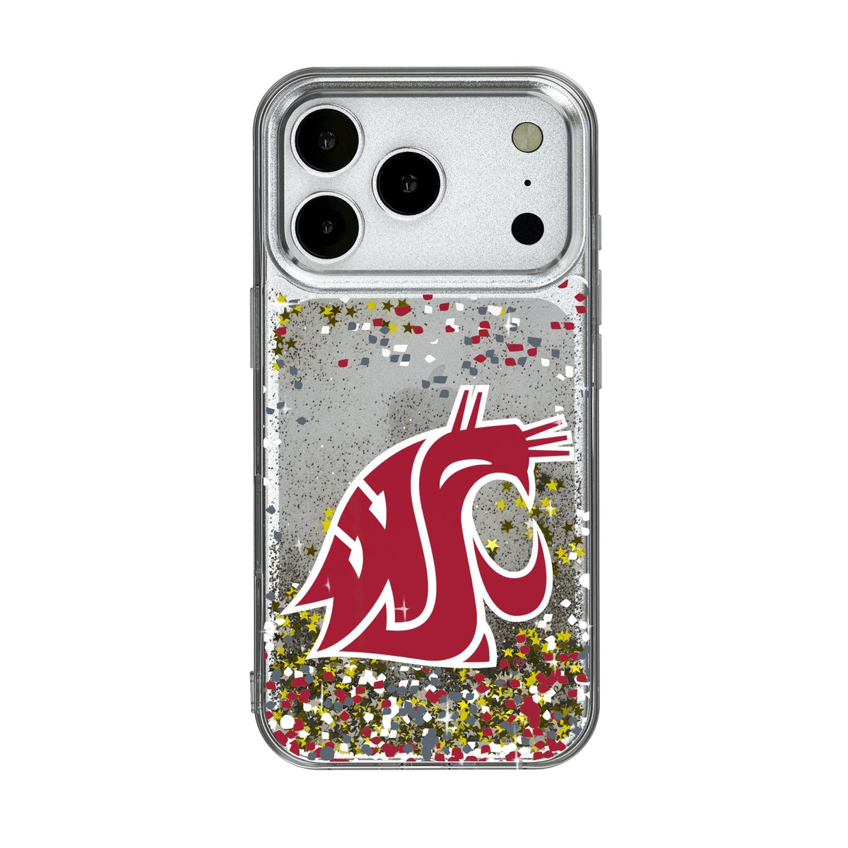 Washington State University Cougars Confetti Glitter Phone Case for Apple iPhone 17 Series 1