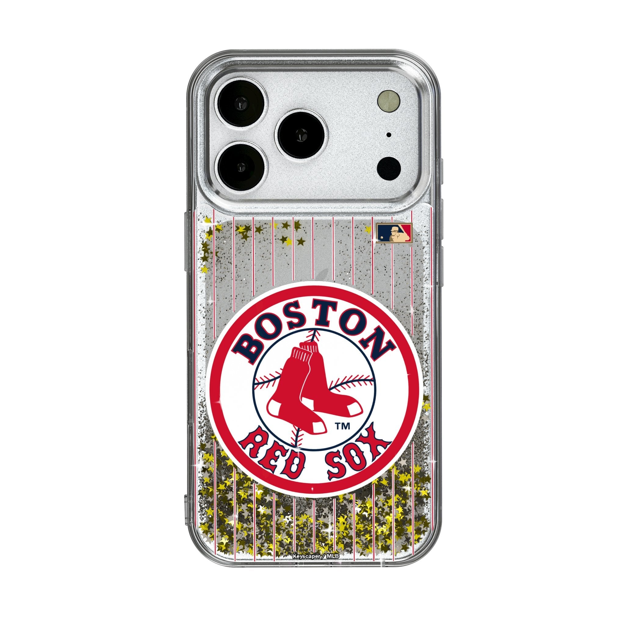 Boston Red Sox 1976-2008 - Cooperstown Collection Pinstripe Glitter Phone Case for Apple iPhone 17 Series