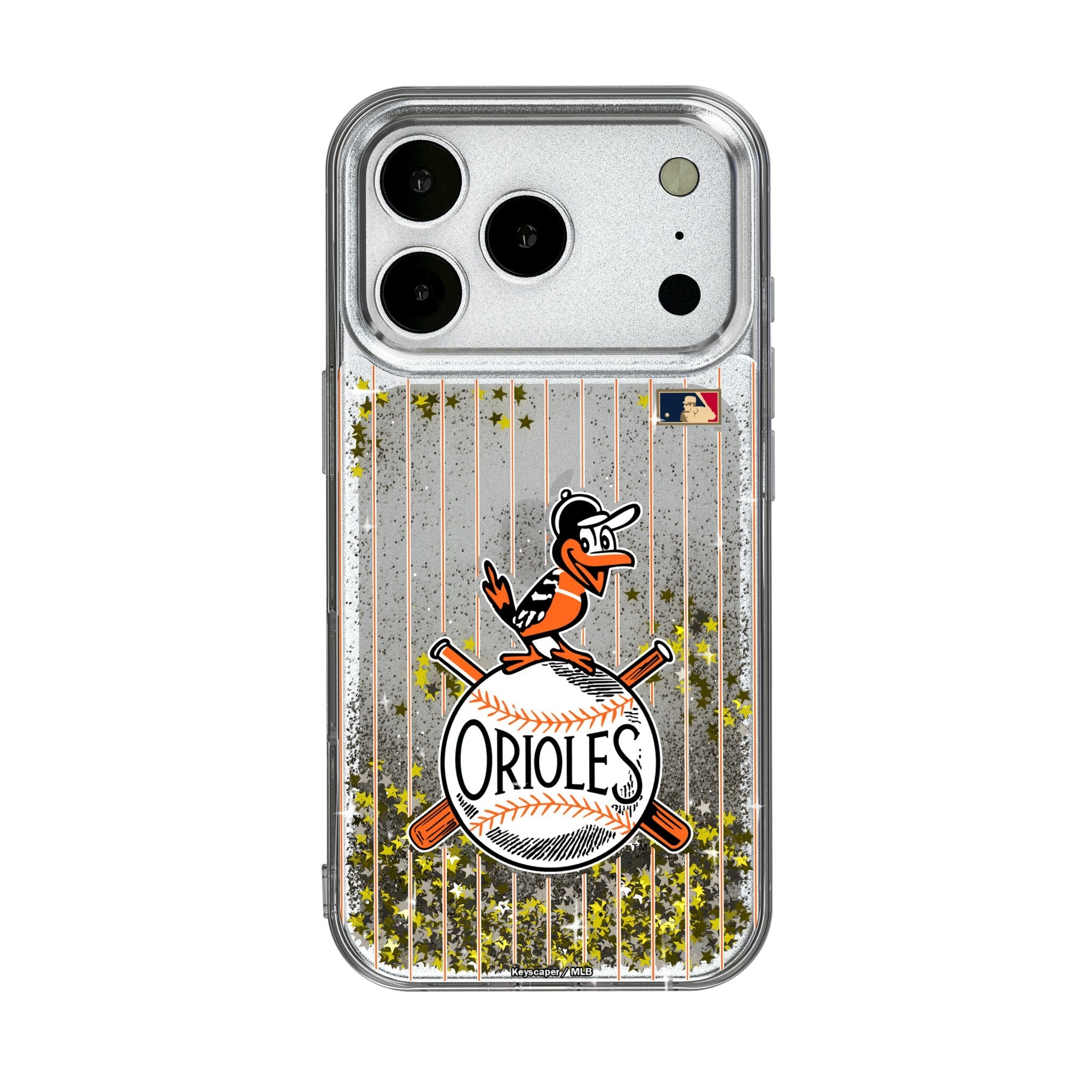 Baltimore Orioles 1954-1963 - Cooperstown Collection Pinstripe Glitter Phone Case for Apple iPhone 17 Series