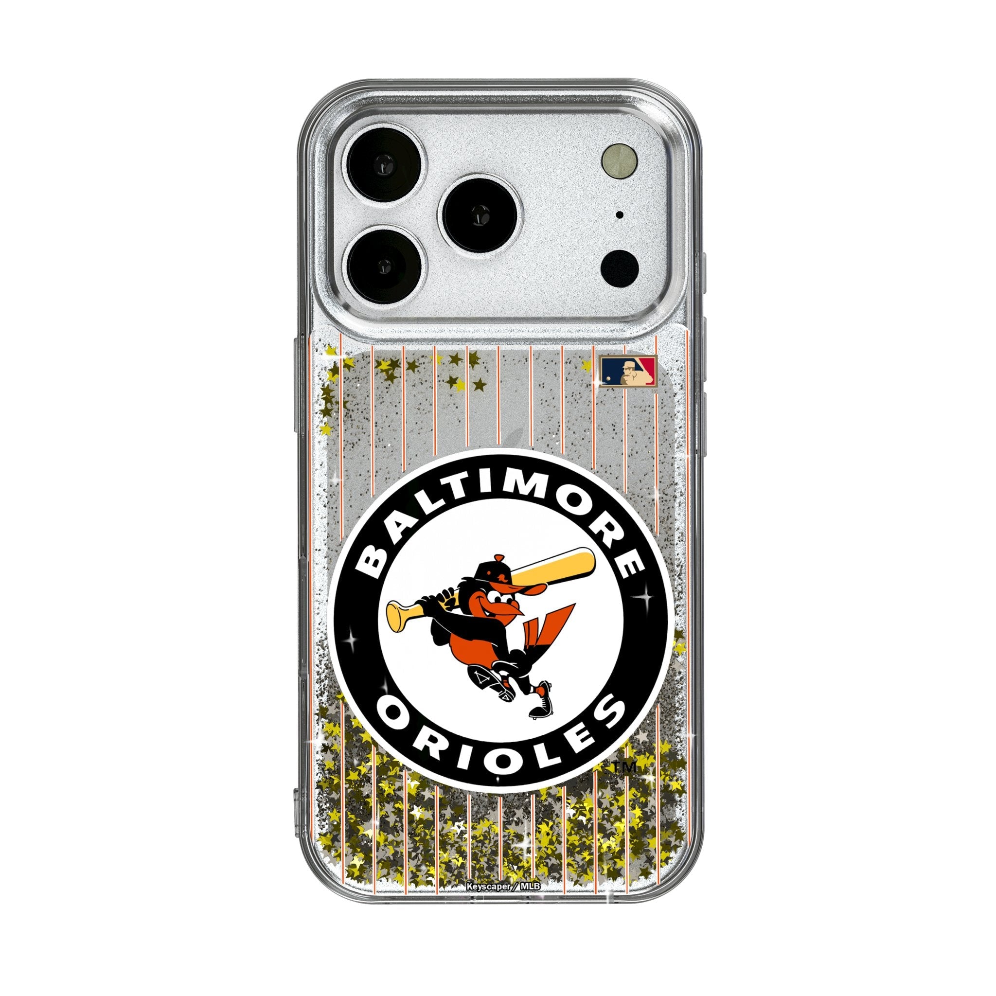 Baltimore Orioles 1966-1969 - Cooperstown Collection Pinstripe Glitter Phone Case for Apple iPhone 17 Series
