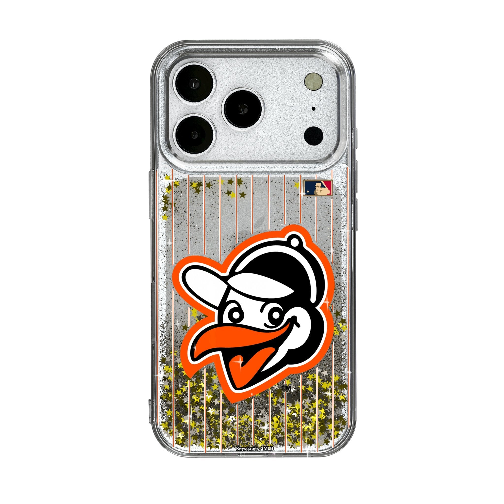 Baltimore Orioles 1955 - Cooperstown Collection Pinstripe Glitter Phone Case for Apple iPhone 17 Series