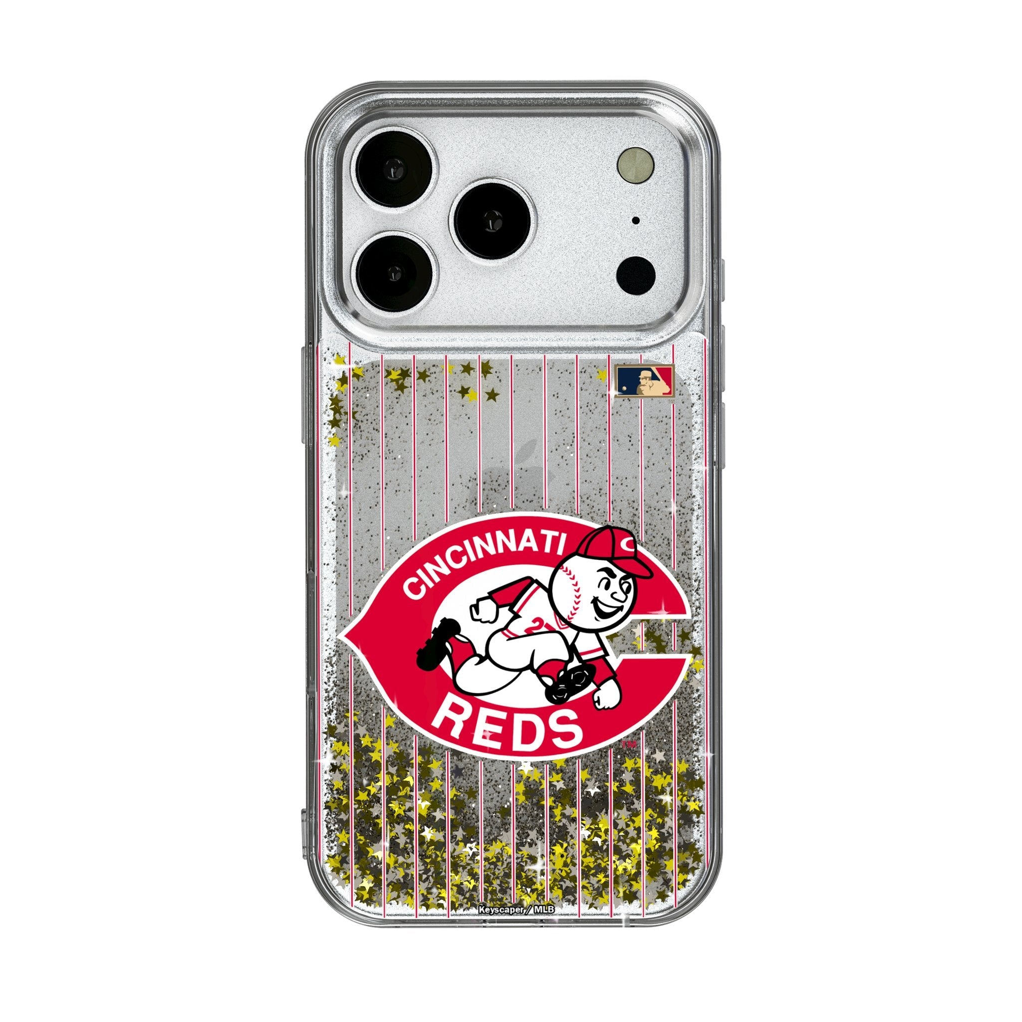 Cincinnati Reds 1974-1992 - Cooperstown Collection Pinstripe Glitter Phone Case for Apple iPhone 17 Series 1