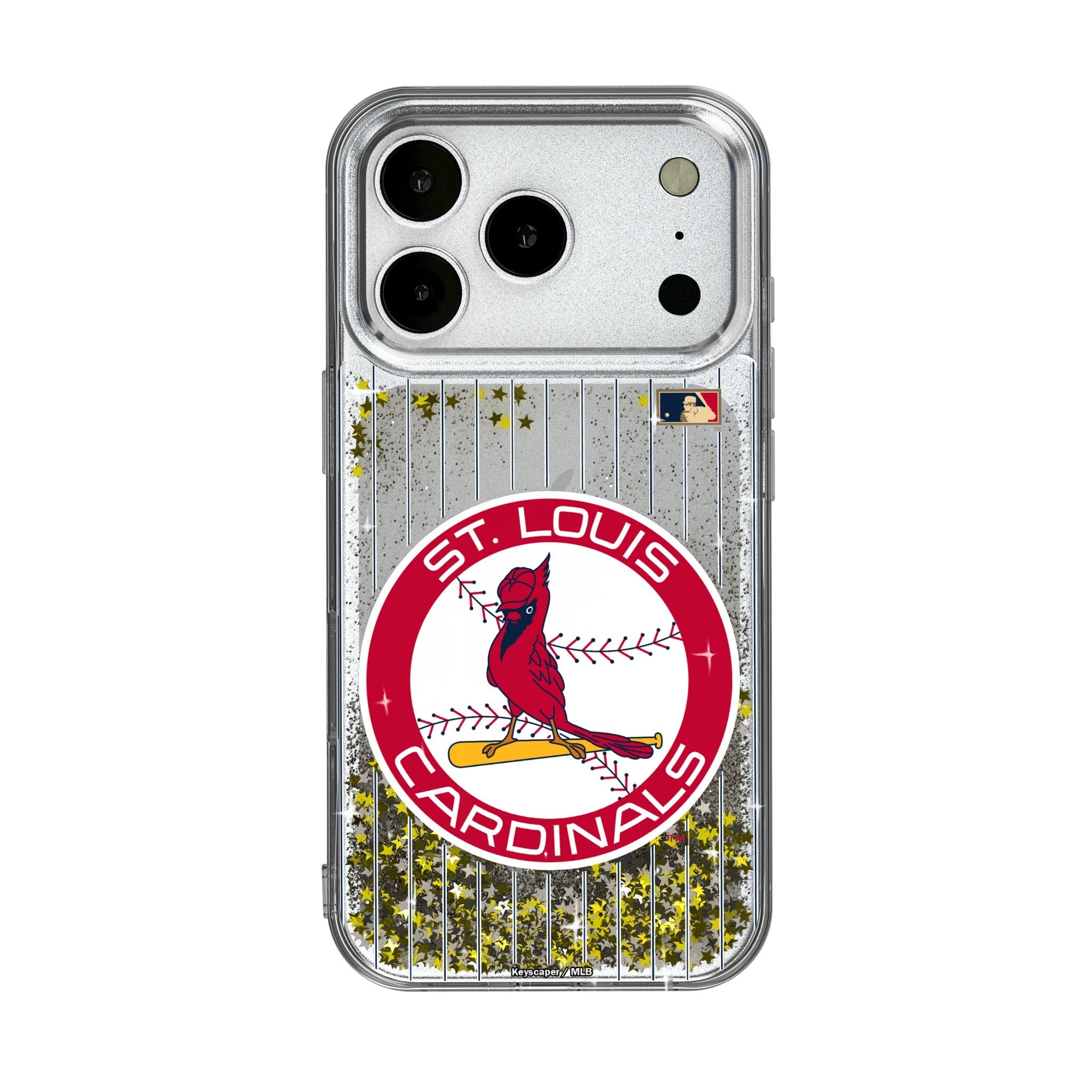 St Louis Cardinals 1966-1997 - Cooperstown Collection Pinstripe Glitter Phone Case for Apple iPhone 17 Series