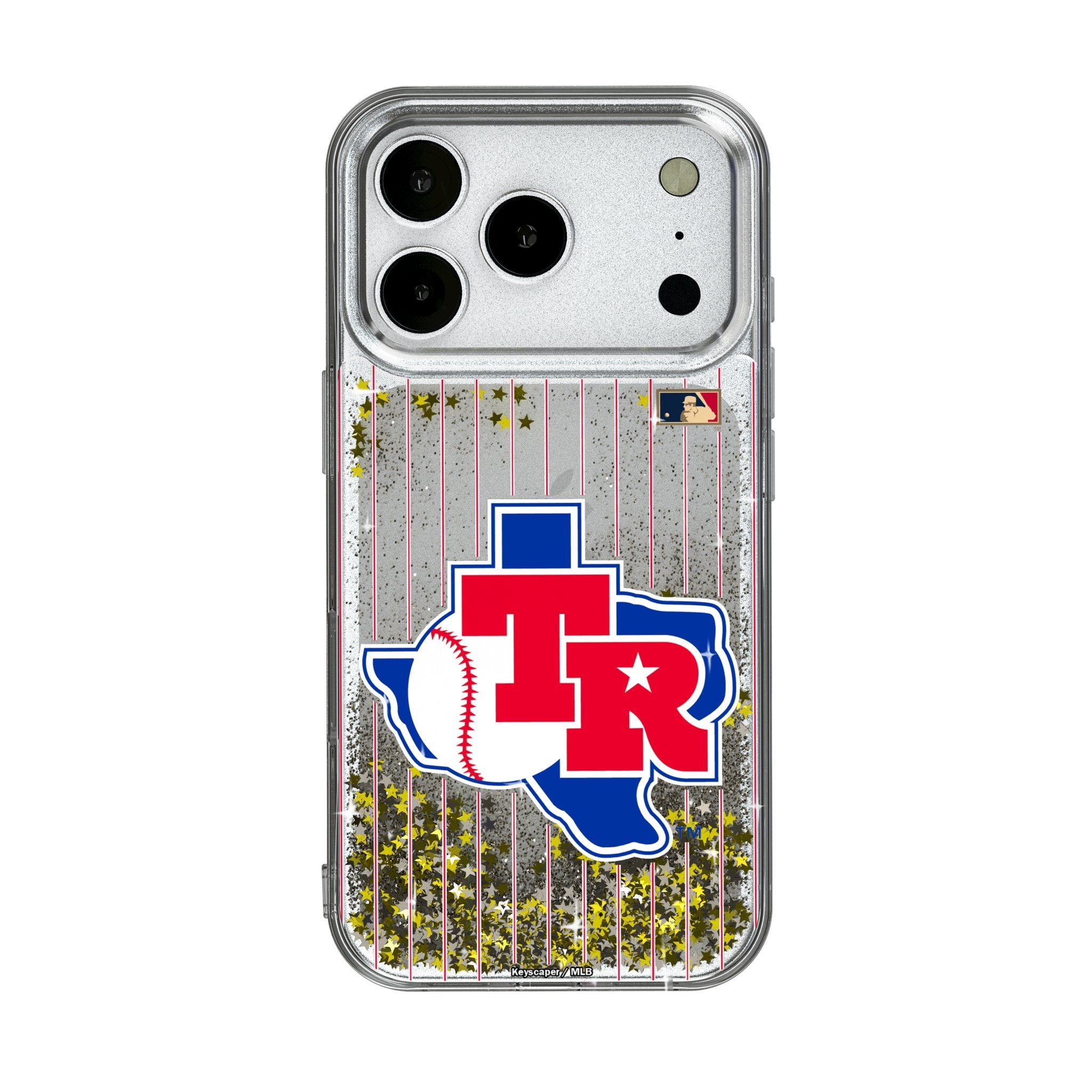 Texas Rangers 1981-1983 - Cooperstown Collection Pinstripe Glitter Phone Case for Apple iPhone 17 Series 1