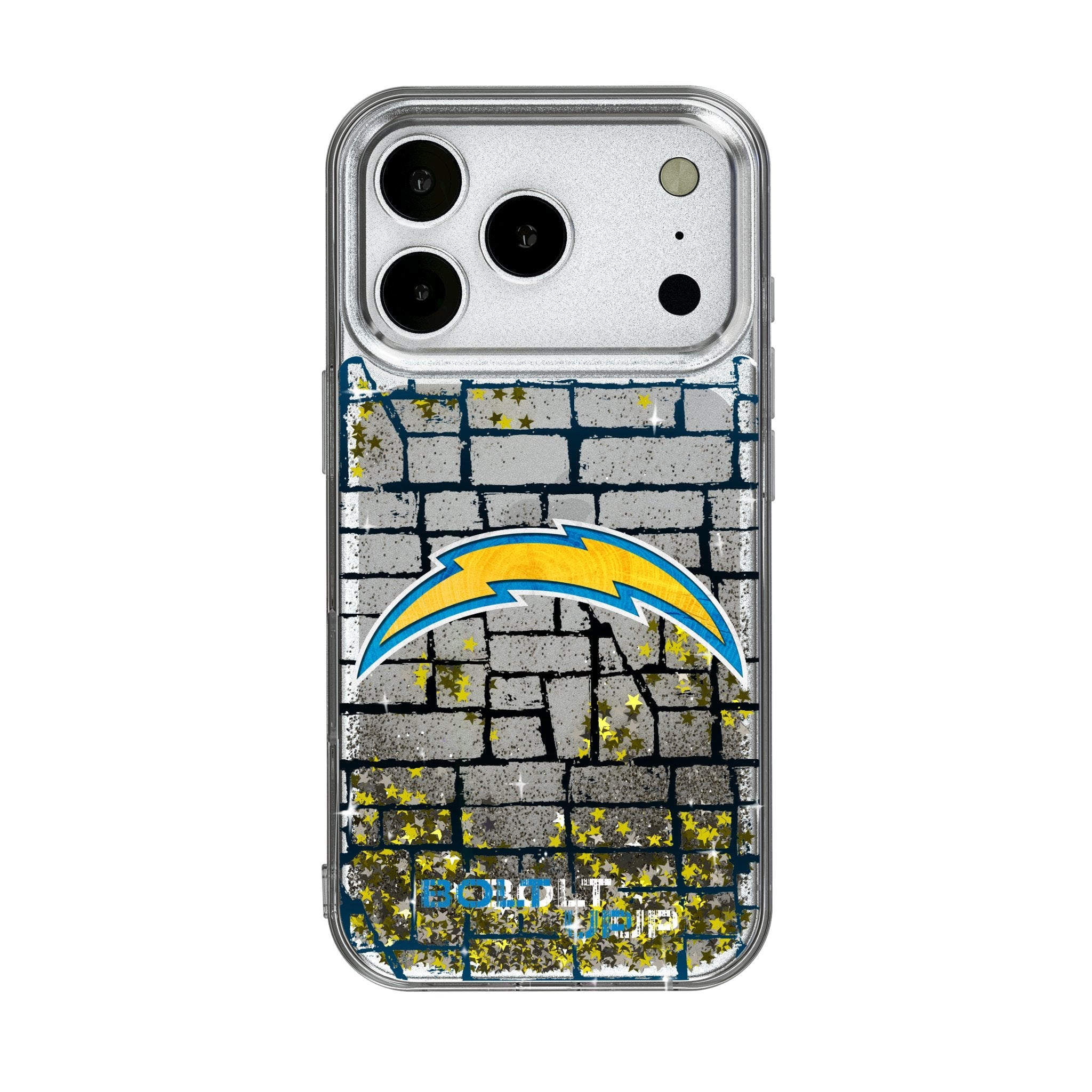 Los Angeles Chargers Brick Wall Glitter Phone Case for Apple iPhone 17 Series 1
