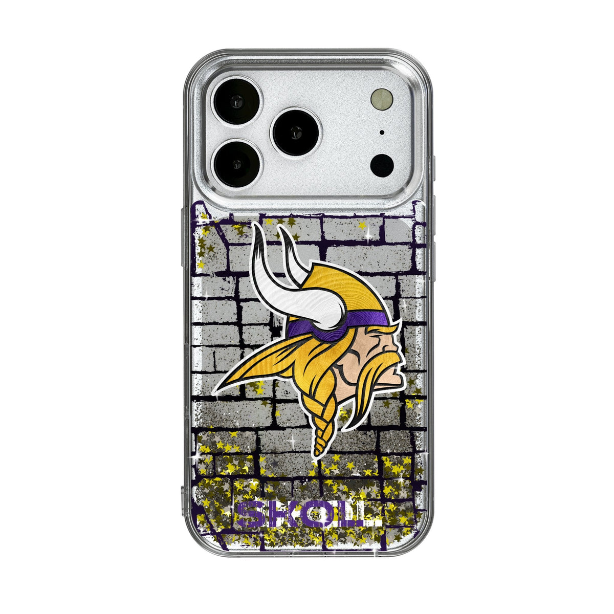 Minnesota Vikings Brick Wall Glitter Phone Case for Apple iPhone 17 Series 1