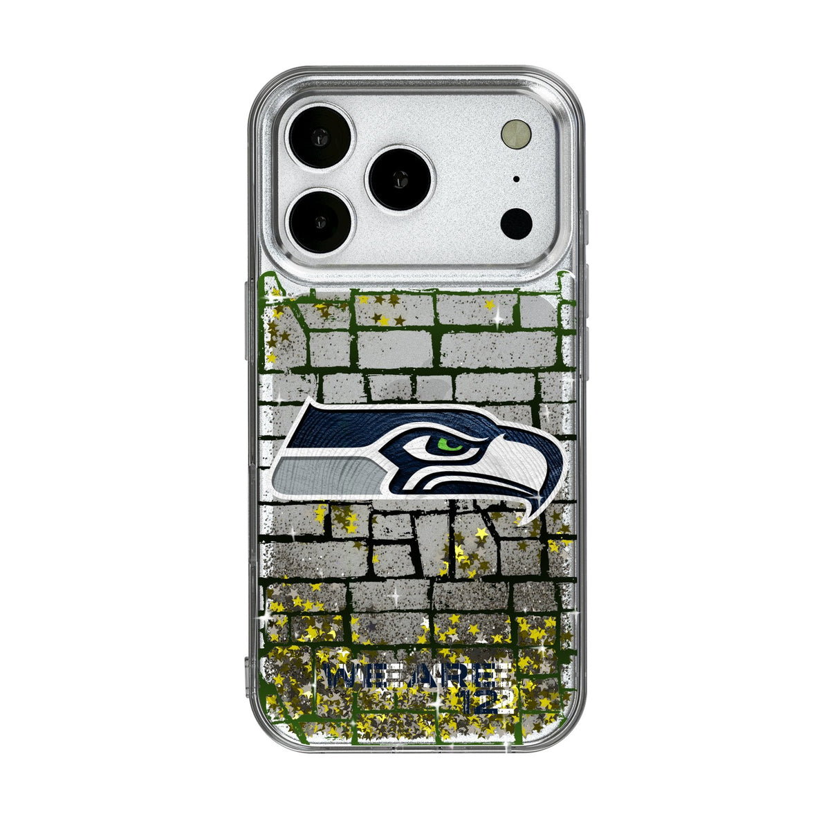 Seattle Seahawks Brick Wall Glitter Phone Case for Apple iPhone 17 Series