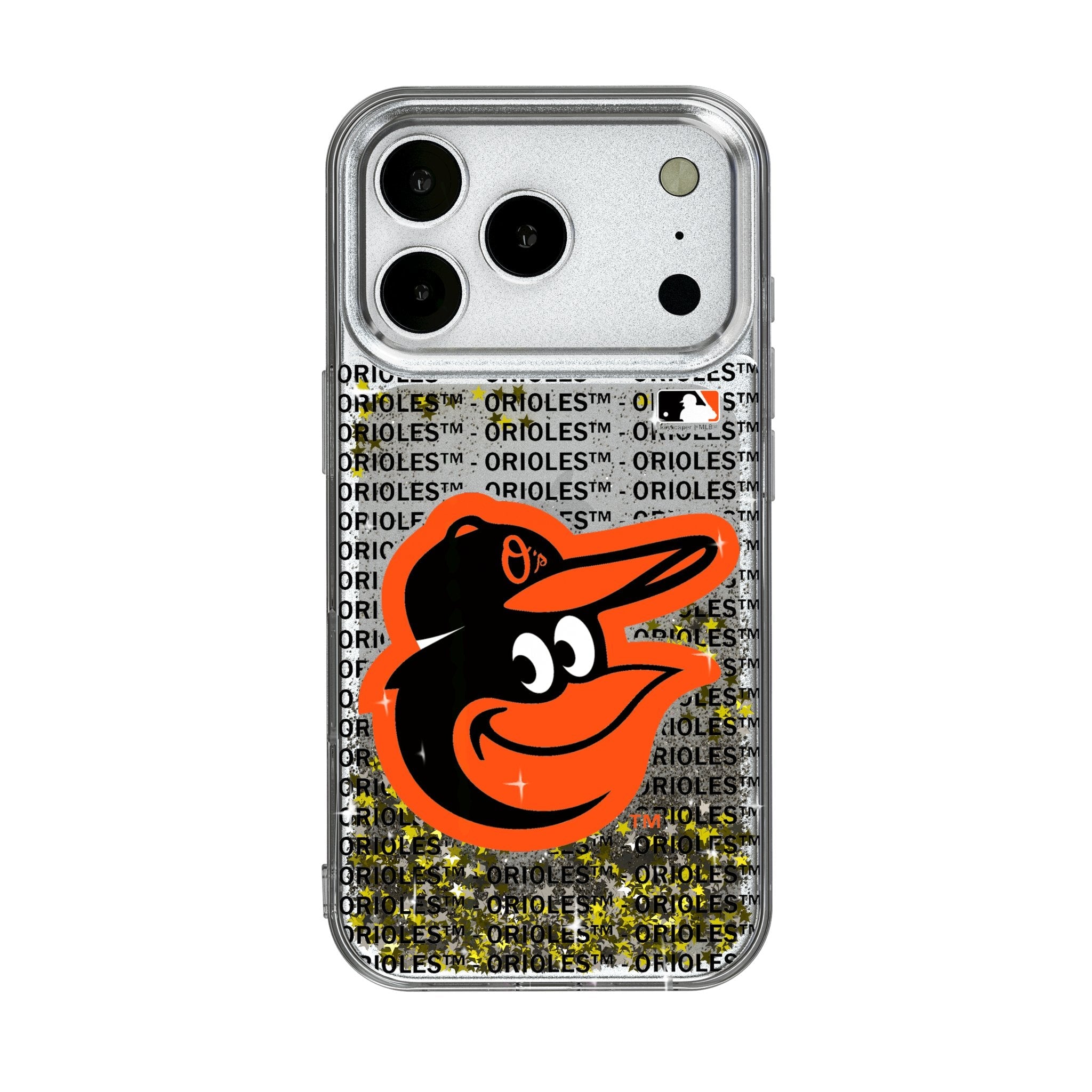 Baltimore Orioles Text Backdrop Glitter Phone Case for Apple iPhone 17 Series 1