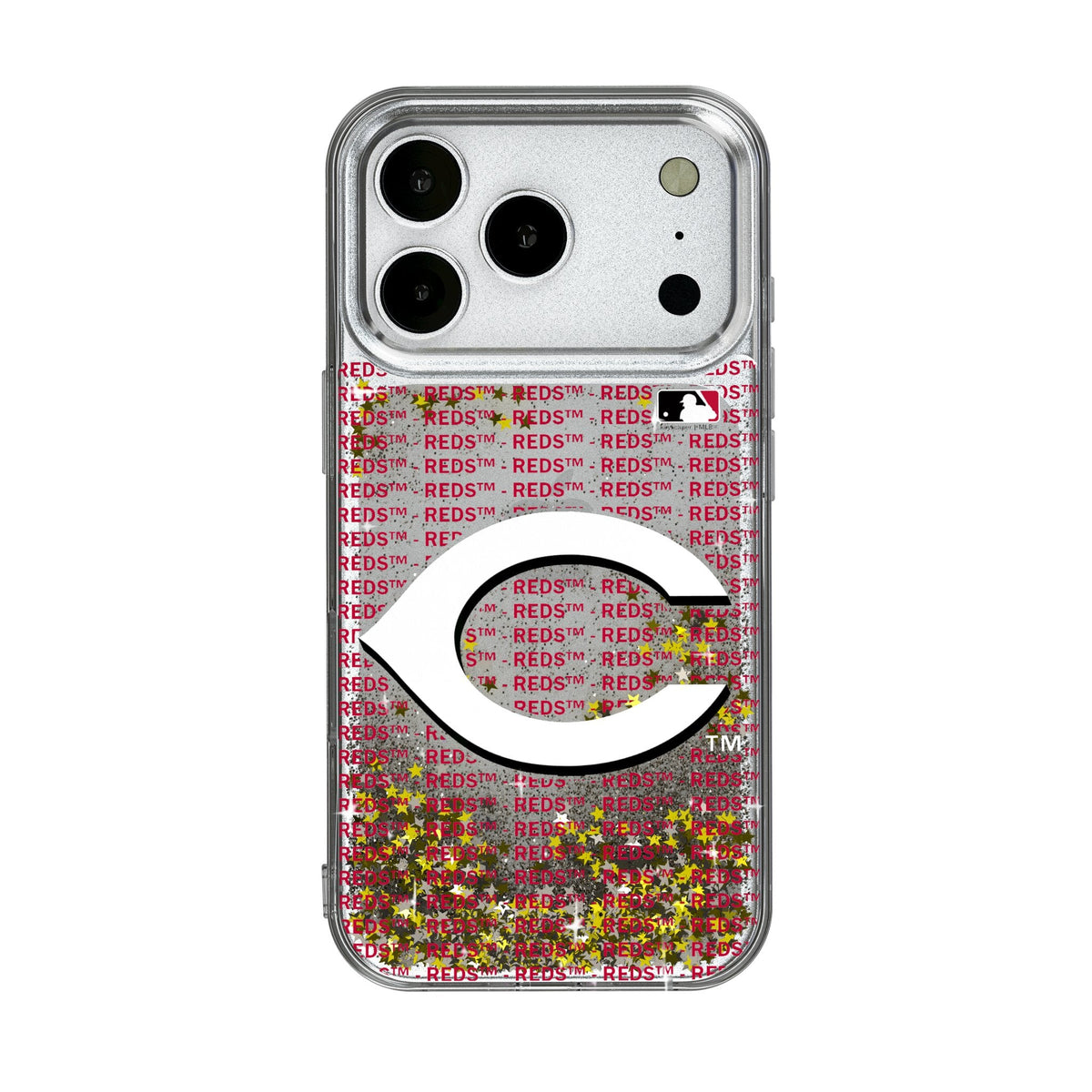 Cincinnati Reds Text Backdrop Glitter Phone Case for Apple iPhone 17 Series 1