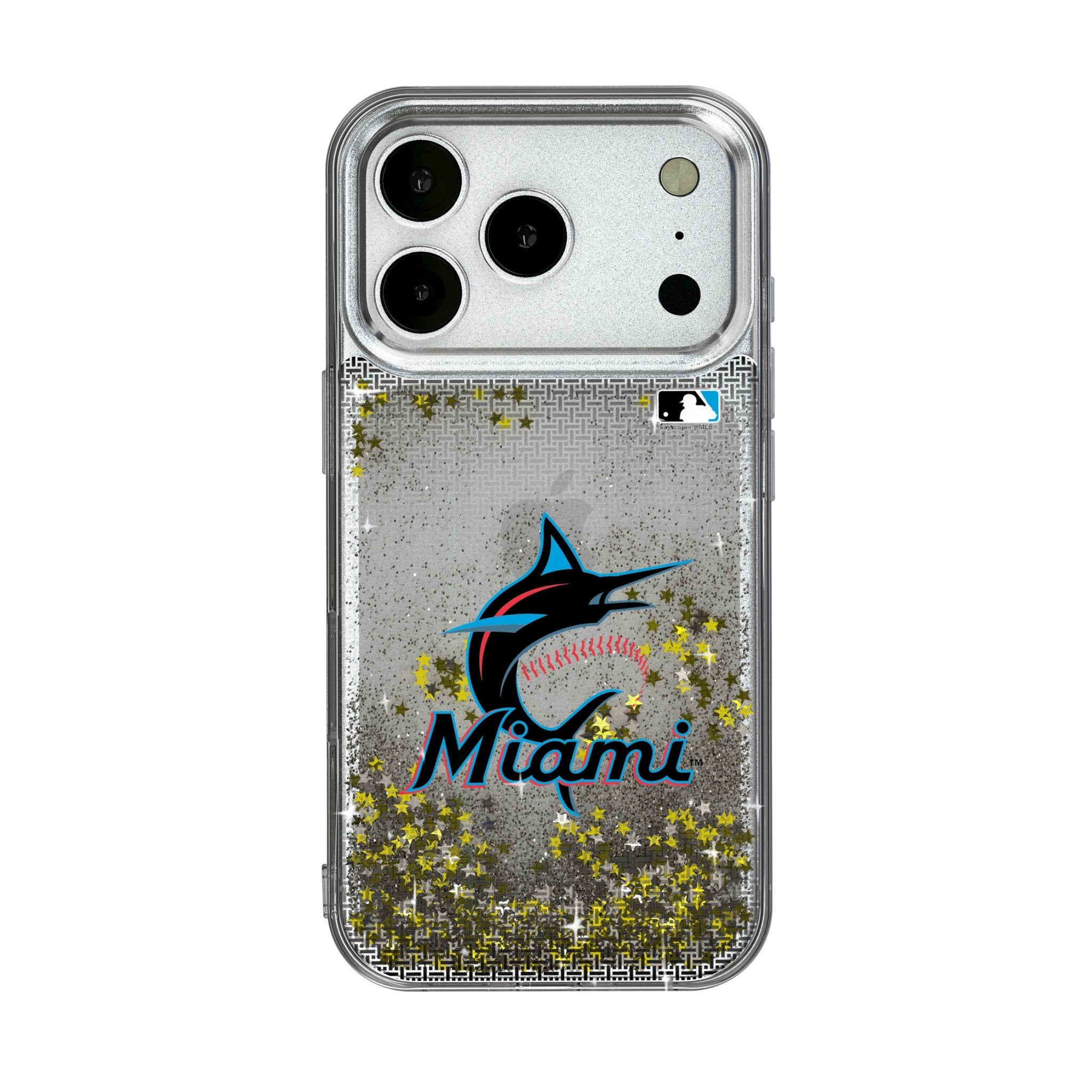 Miami Marlins Linen Glitter Phone Case for Apple iPhone 17 Series 1