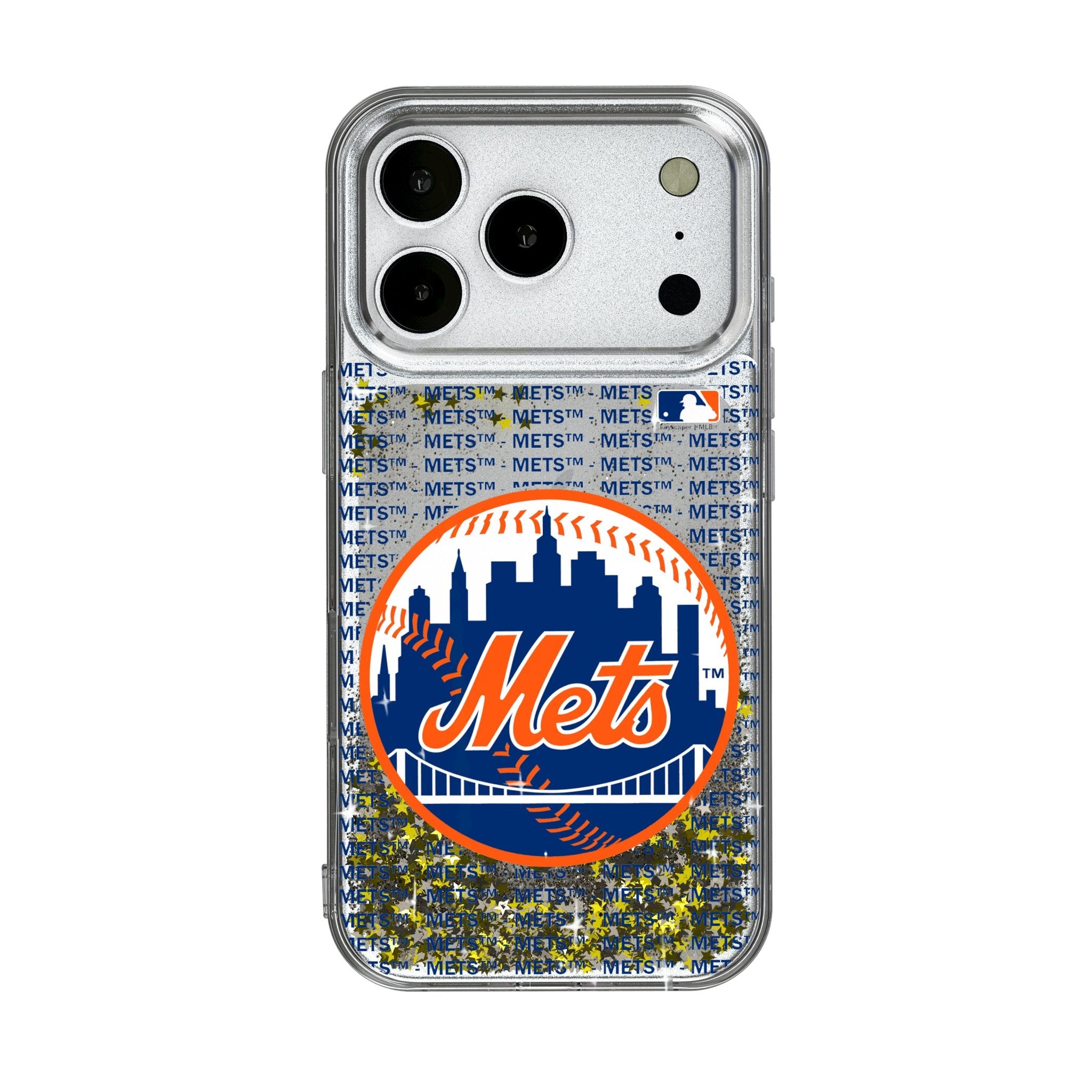 New York Mets Text Backdrop Glitter Phone Case for Apple iPhone 17 Series 1