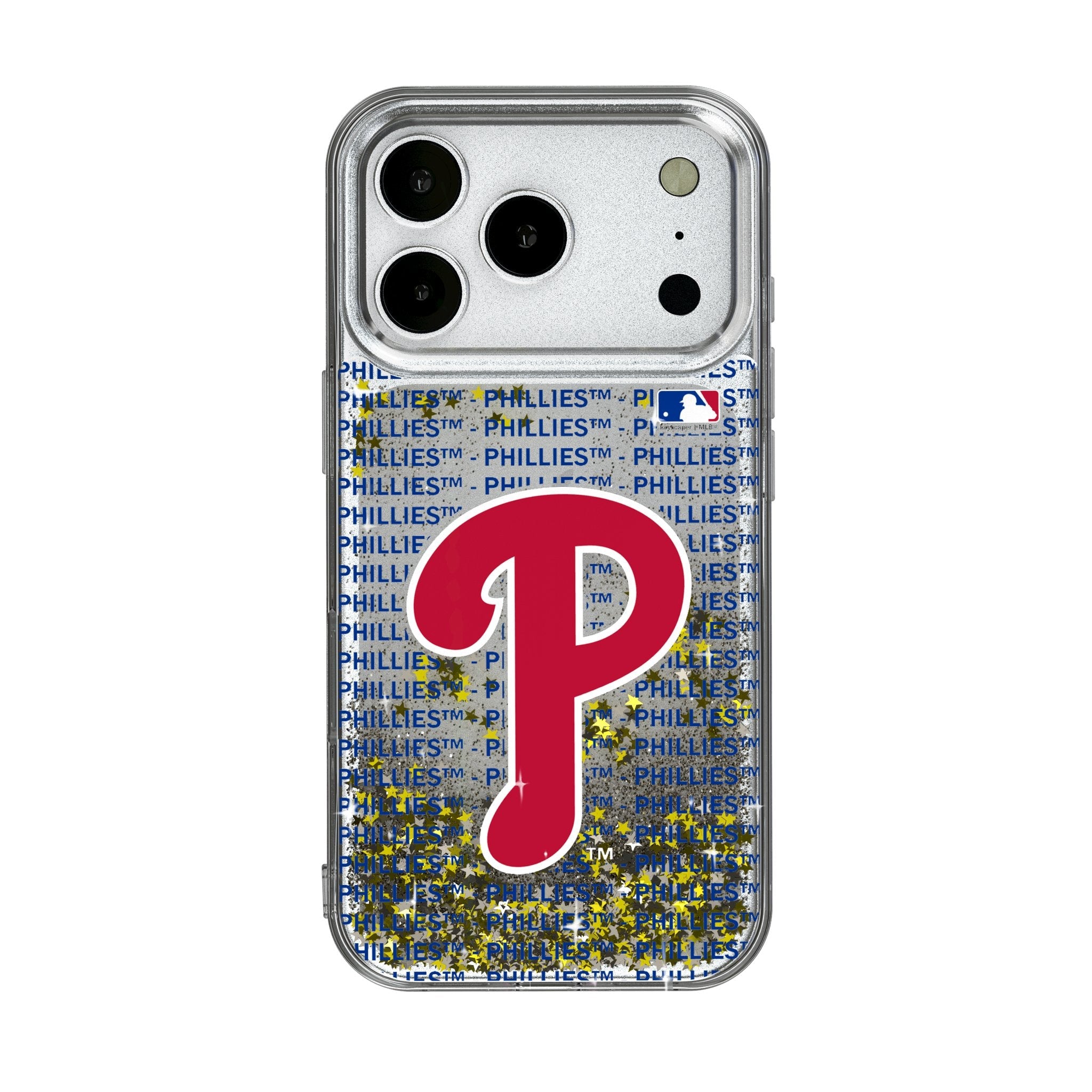 Philadelphia Phillies Text Backdrop Glitter Phone Case for Apple iPhone 17 Series 1