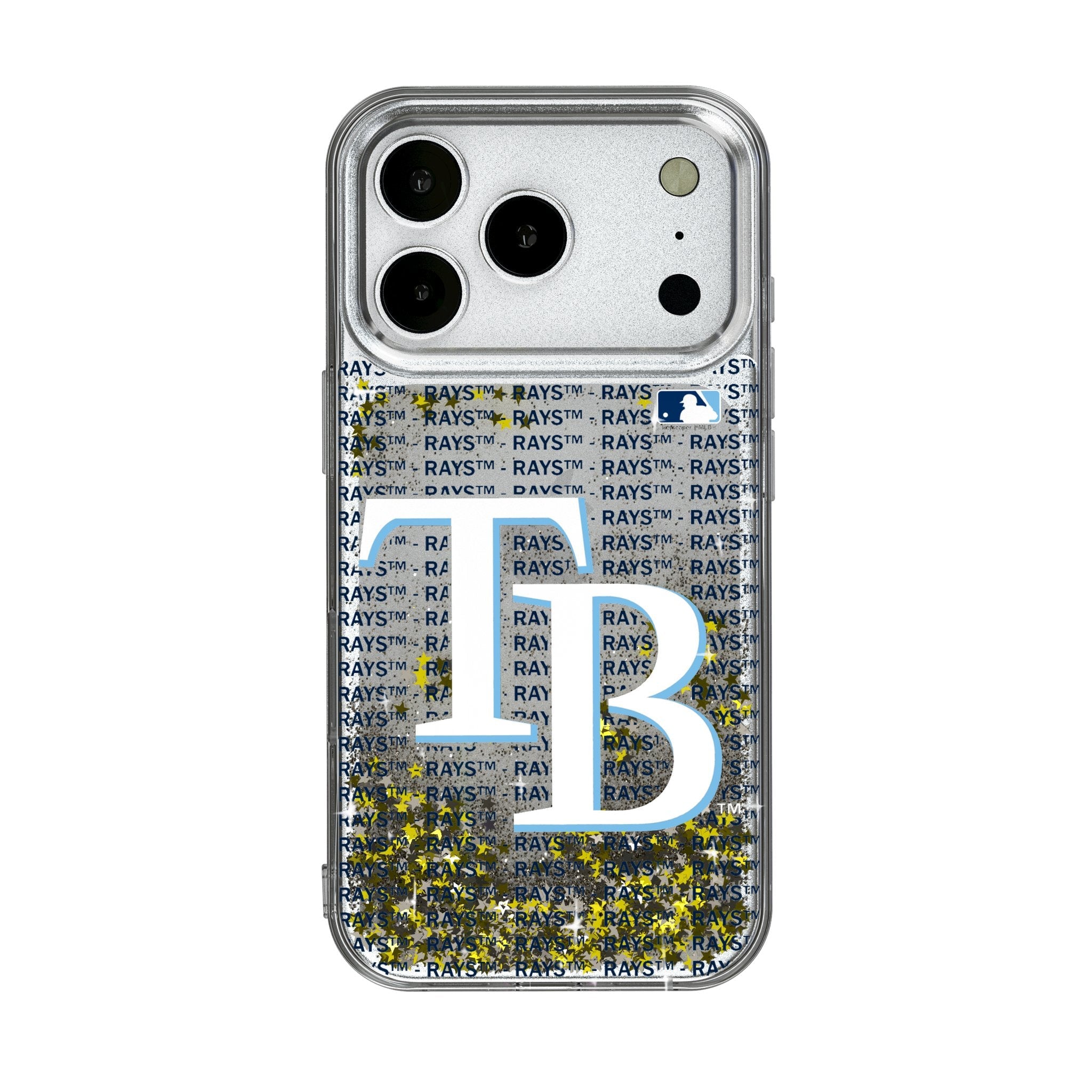 Tampa Bay Rays Text Backdrop Glitter Phone Case for Apple iPhone 17 Series