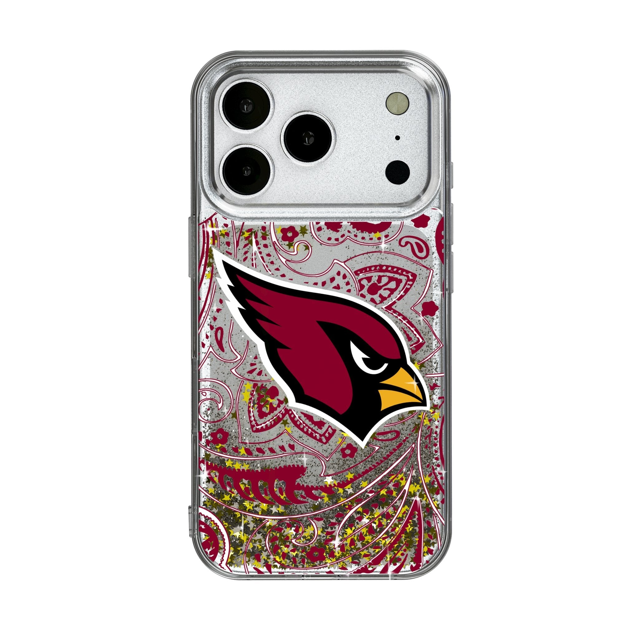 Arizona Cardinals Paisley Glitter Phone Case for Apple iPhone 17 Series