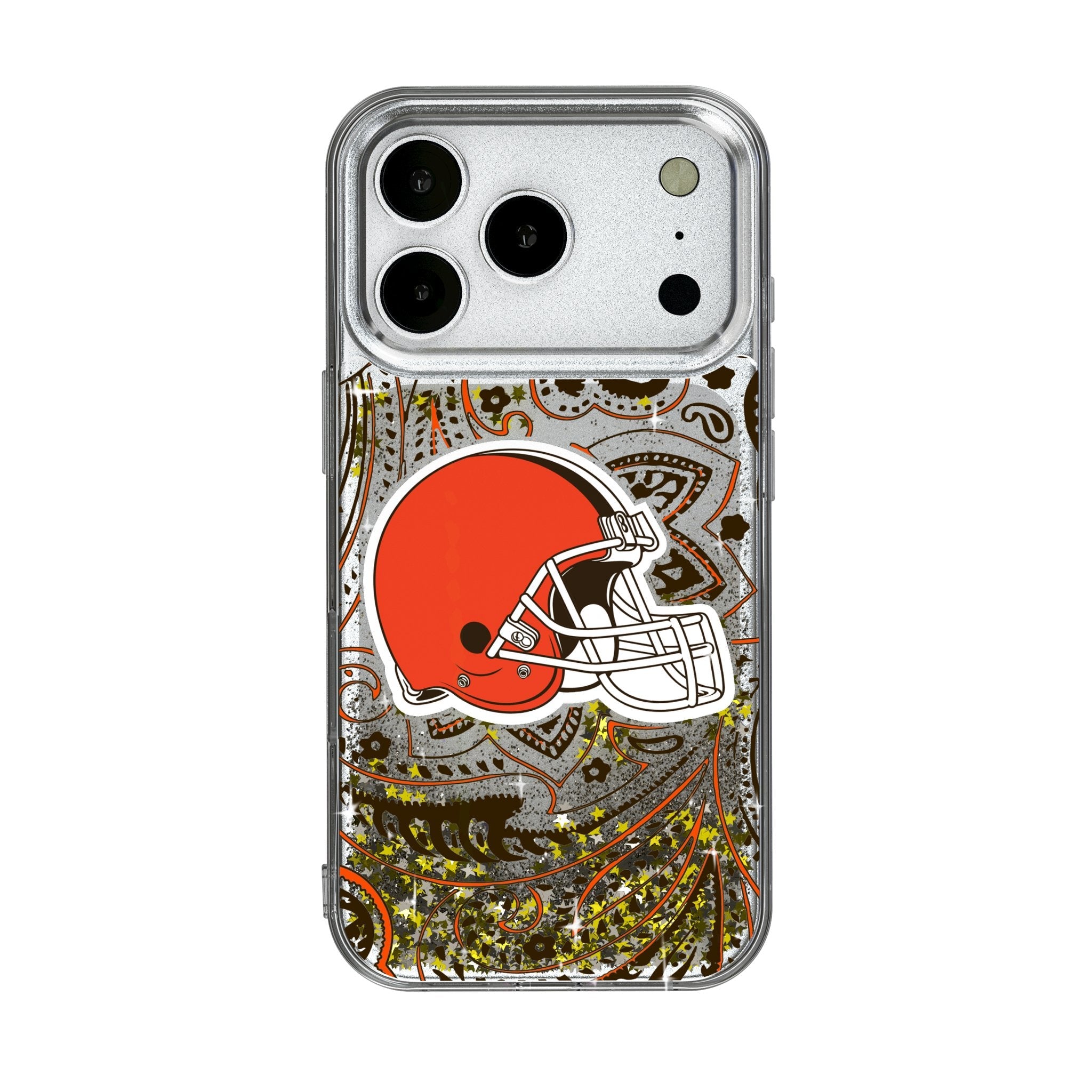 Cleveland Browns Paisley Glitter Phone Case for Apple iPhone 17 Series